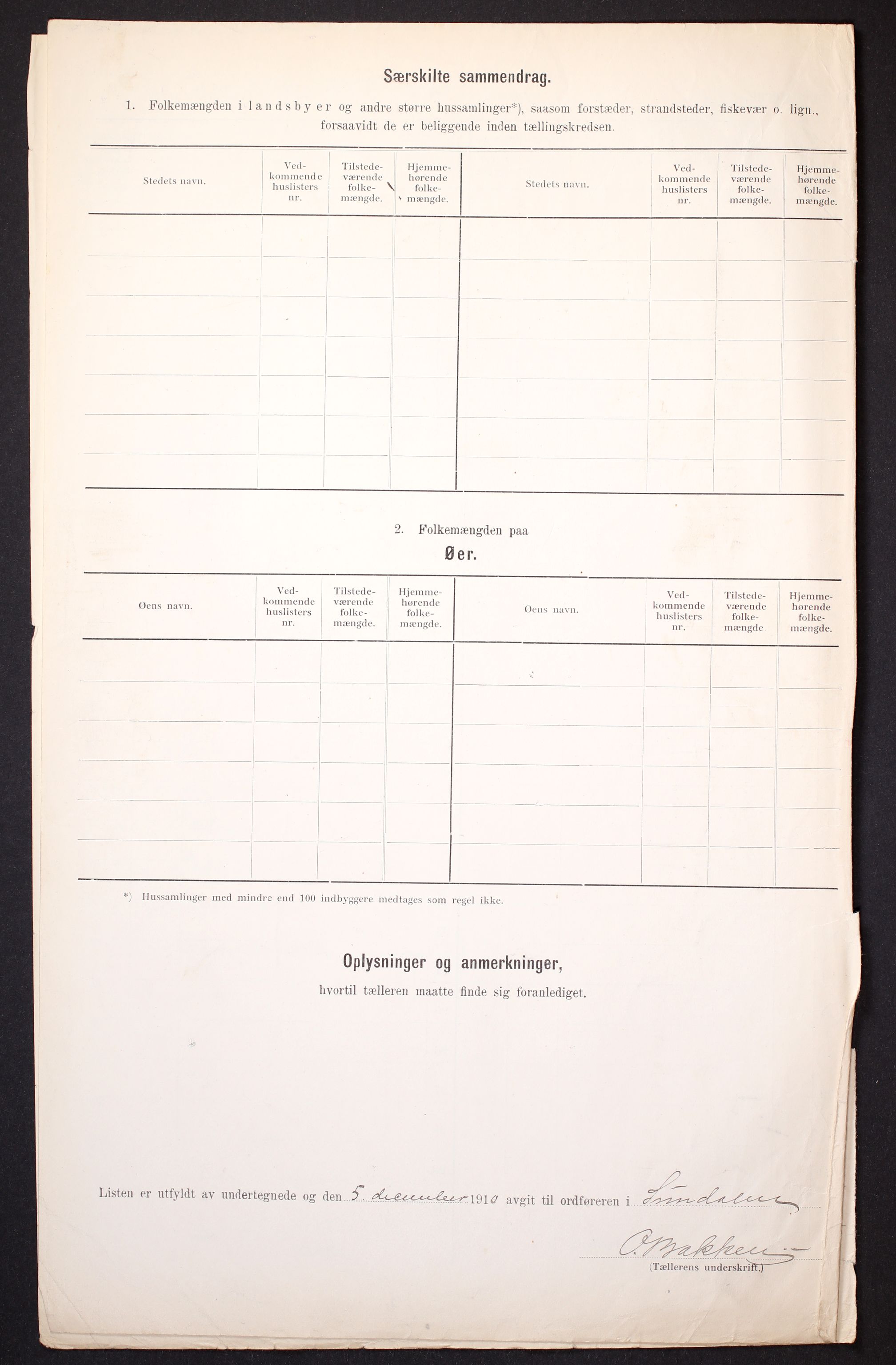 RA, 1910 census for Sunndal, 1910, p. 6