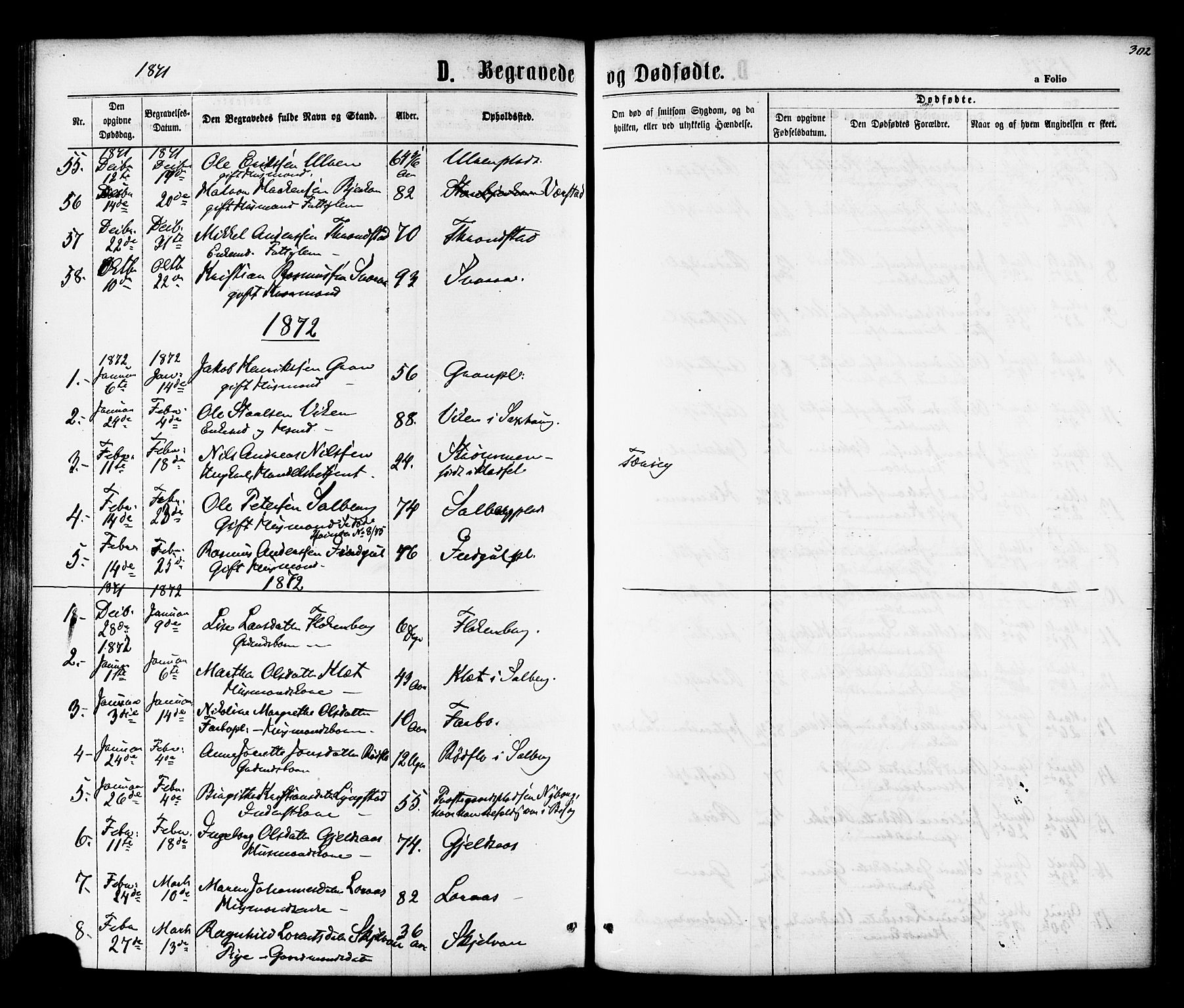 Ministerialprotokoller, klokkerbøker og fødselsregistre - Nord-Trøndelag, SAT/A-1458/730/L0284: Parish register (official) no. 730A09, 1866-1878, p. 302