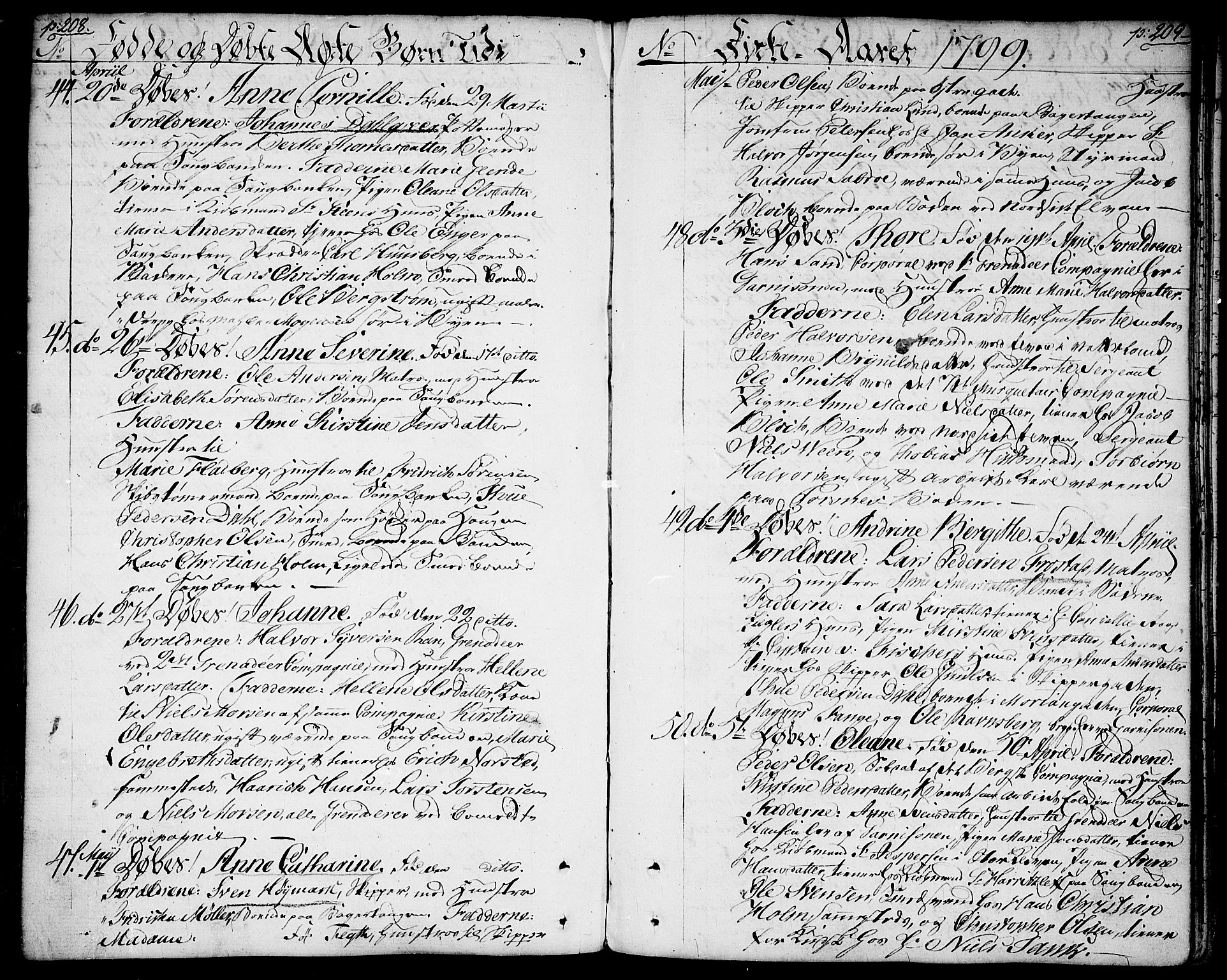 Halden prestekontor Kirkebøker, SAO/A-10909/F/Fa/L0002: Parish register (official) no. I 2, 1792-1812, p. 208-209