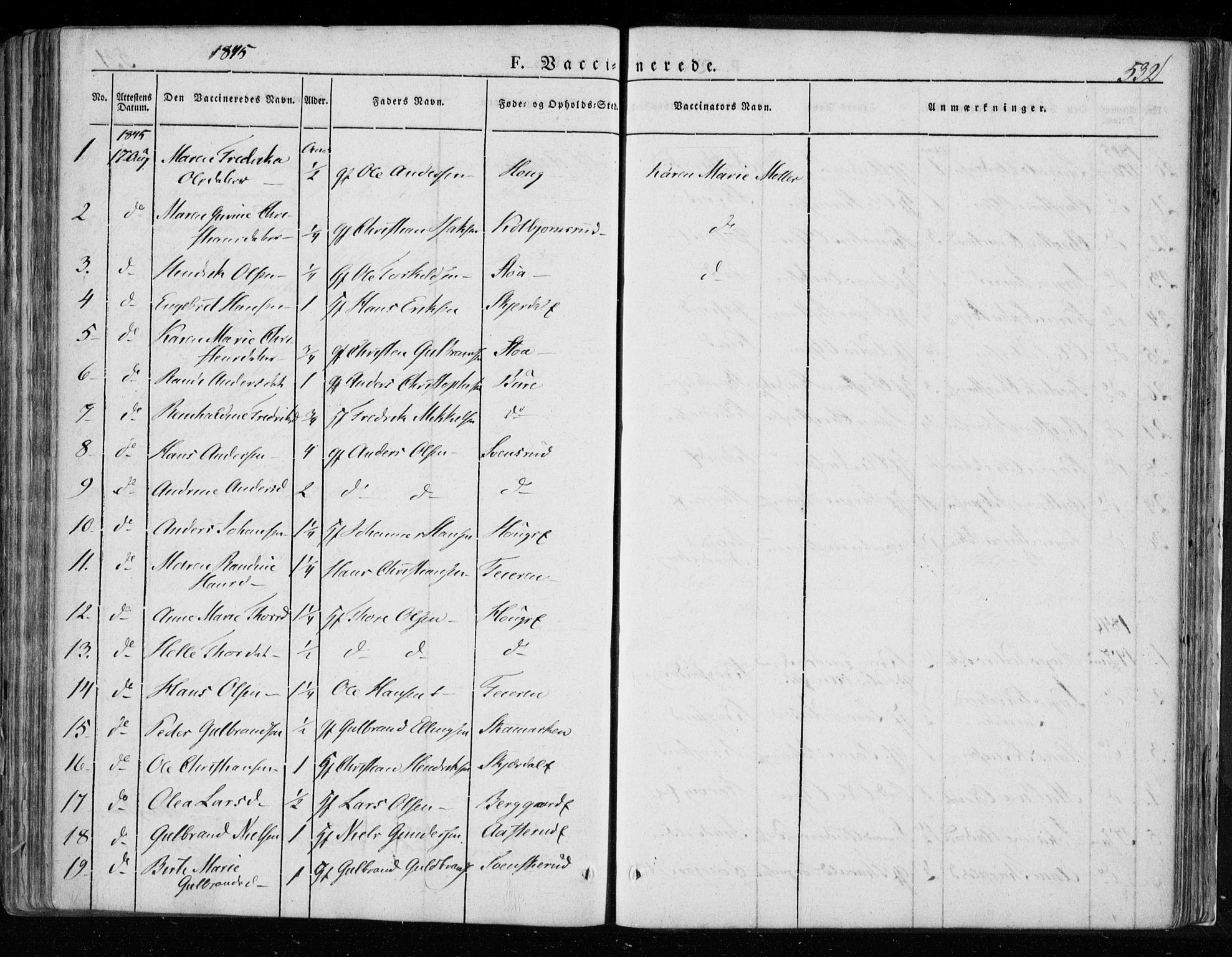 Hole kirkebøker, SAKO/A-228/F/Fa/L0005: Parish register (official) no. I 5, 1833-1851, p. 532