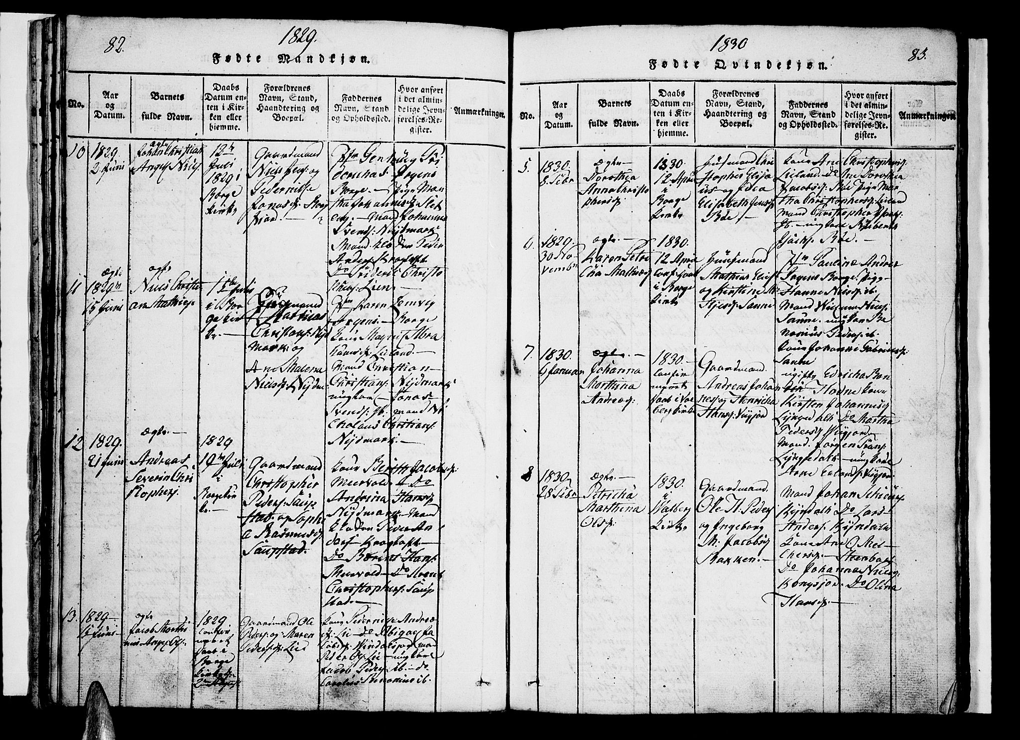 Ministerialprotokoller, klokkerbøker og fødselsregistre - Nordland, SAT/A-1459/880/L1130: Parish register (official) no. 880A04, 1821-1843, p. 82-83