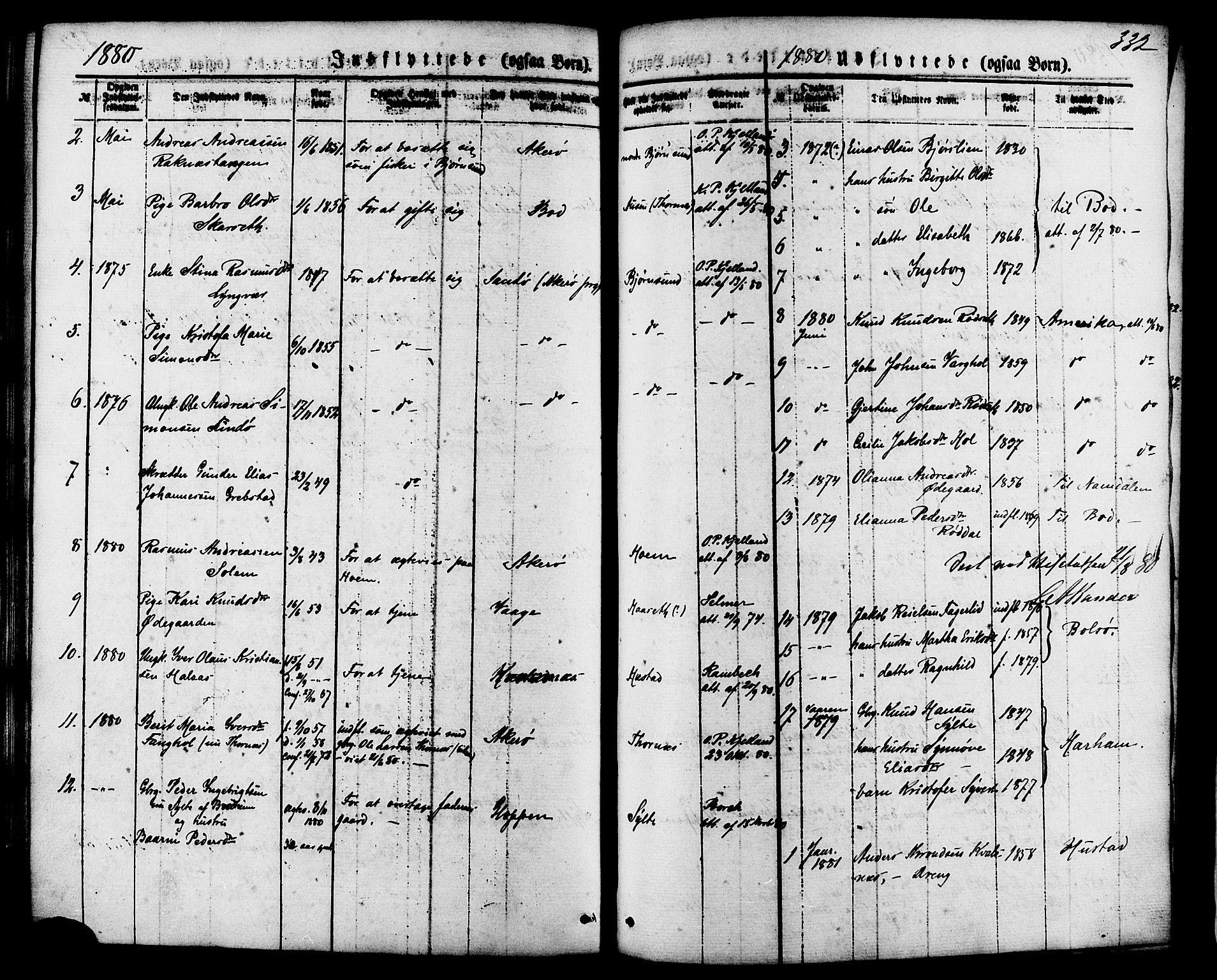 Ministerialprotokoller, klokkerbøker og fødselsregistre - Møre og Romsdal, SAT/A-1454/565/L0749: Parish register (official) no. 565A03, 1871-1886, p. 332