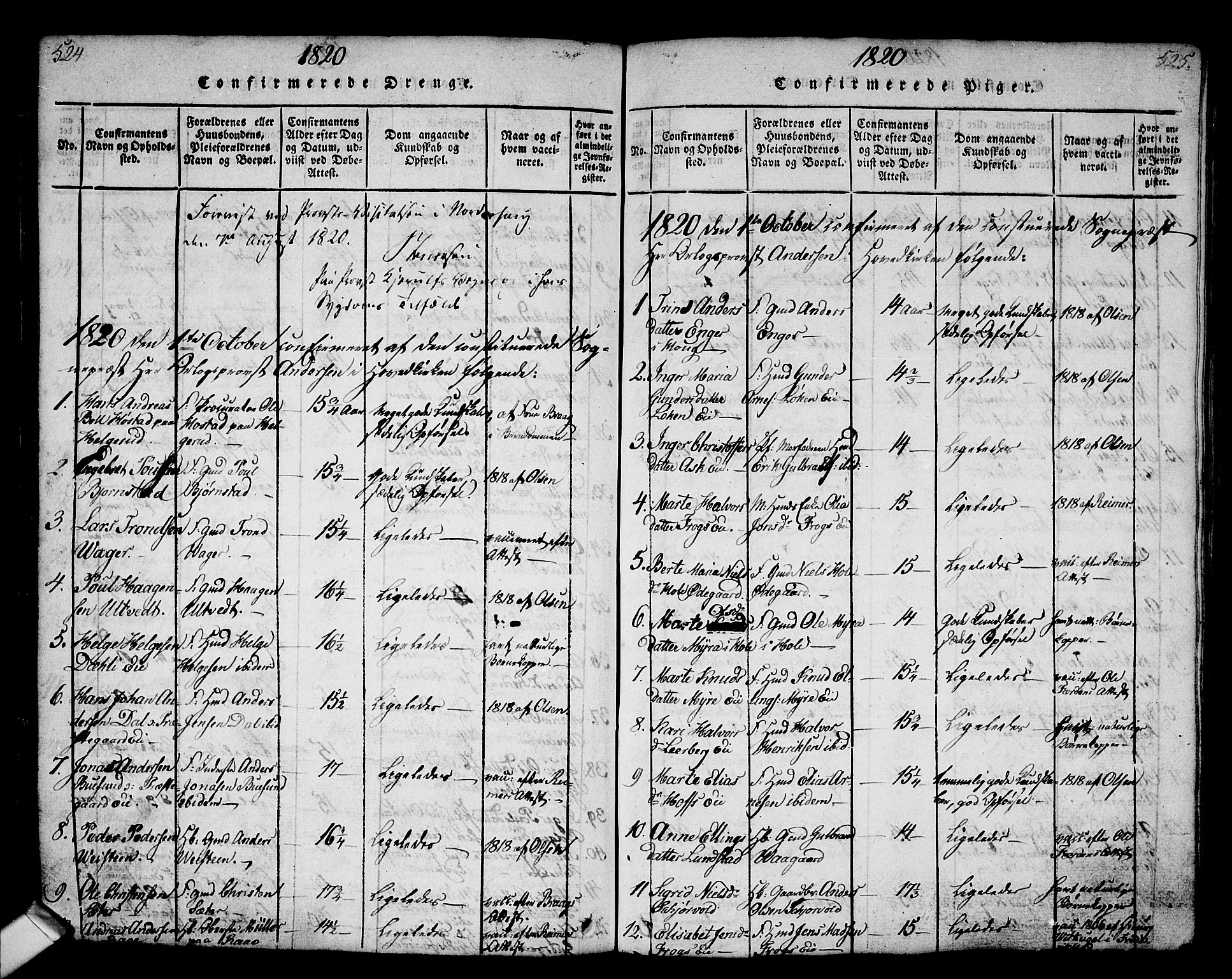Norderhov kirkebøker, SAKO/A-237/G/Ga/L0002: Parish register (copy) no. I 2, 1814-1867, p. 524-525