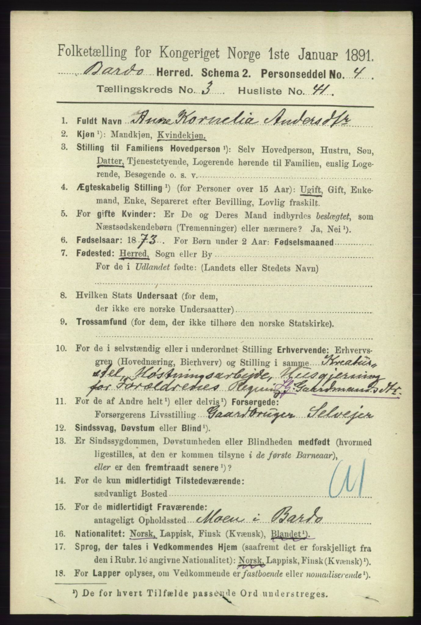 RA, 1891 census for 1922 Bardu, 1891, p. 1269