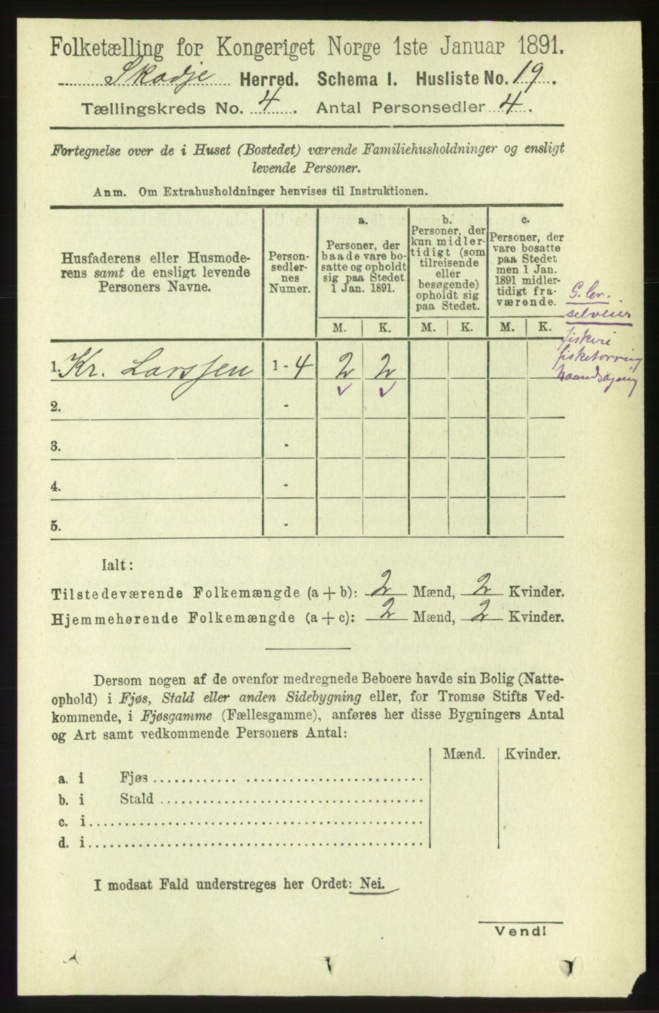 RA, 1891 census for 1529 Skodje, 1891, p. 578