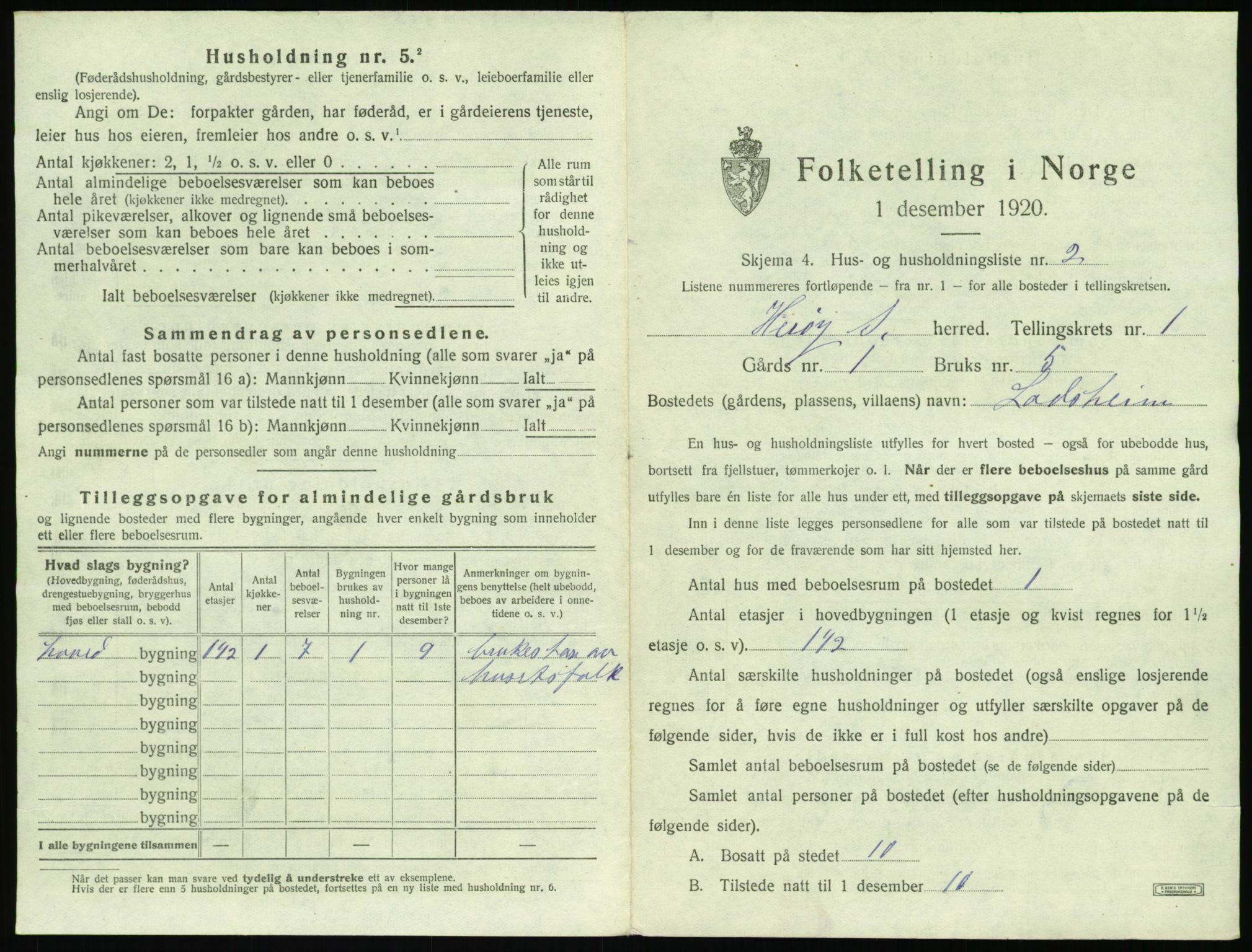 SAT, 1920 census for Herøy (MR), 1920, p. 63