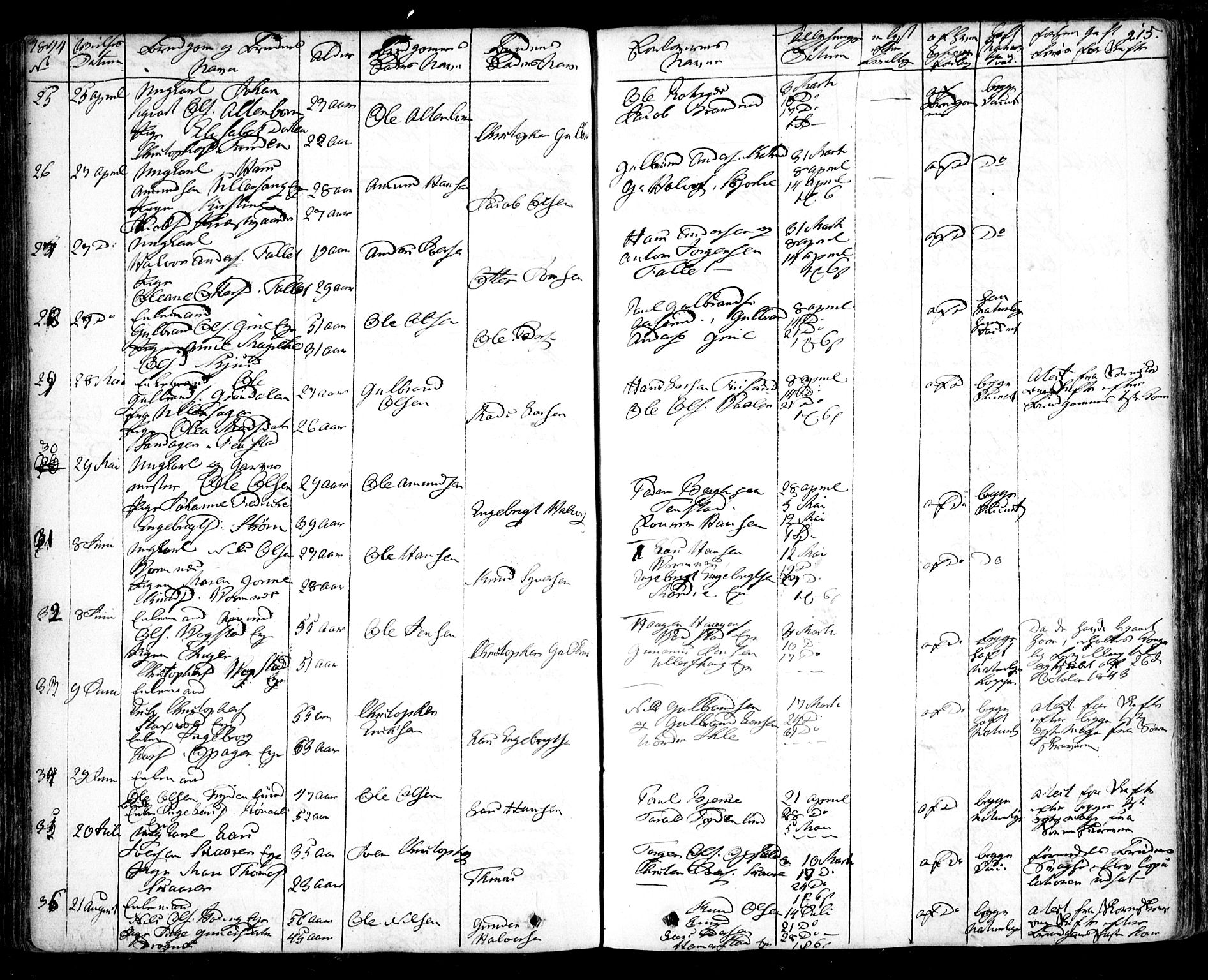 Nes prestekontor Kirkebøker, AV/SAO-A-10410/F/Fa/L0006: Parish register (official) no. I 6, 1833-1845, p. 215