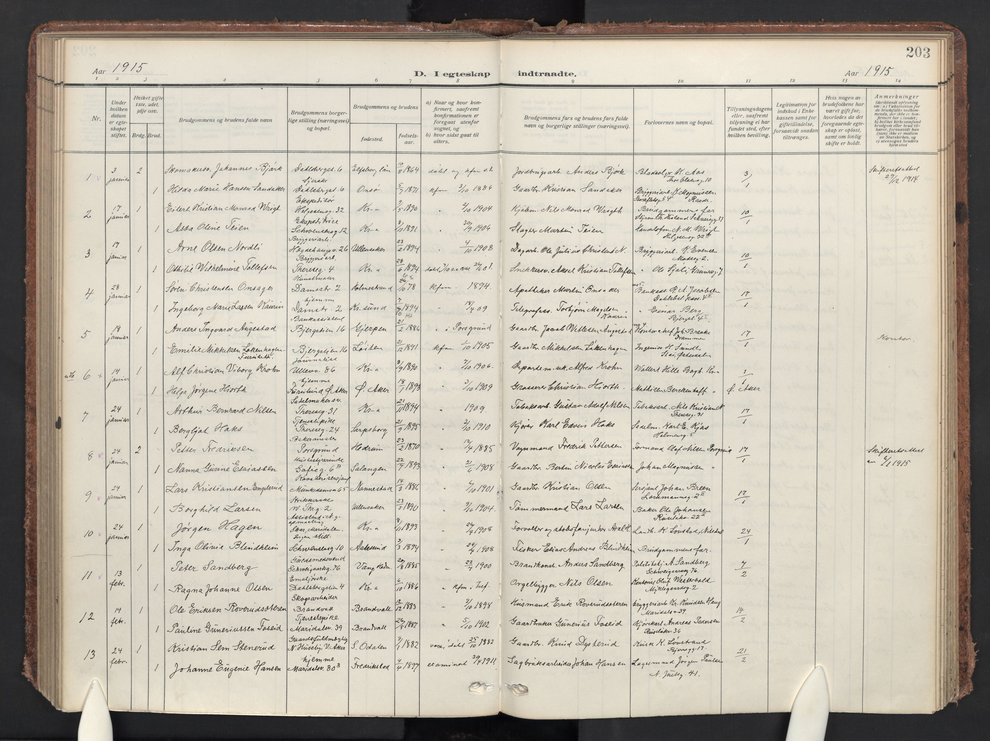 Gamle Aker prestekontor Kirkebøker, SAO/A-10617a/F/L0015: Parish register (official) no. 15, 1911-1924, p. 203