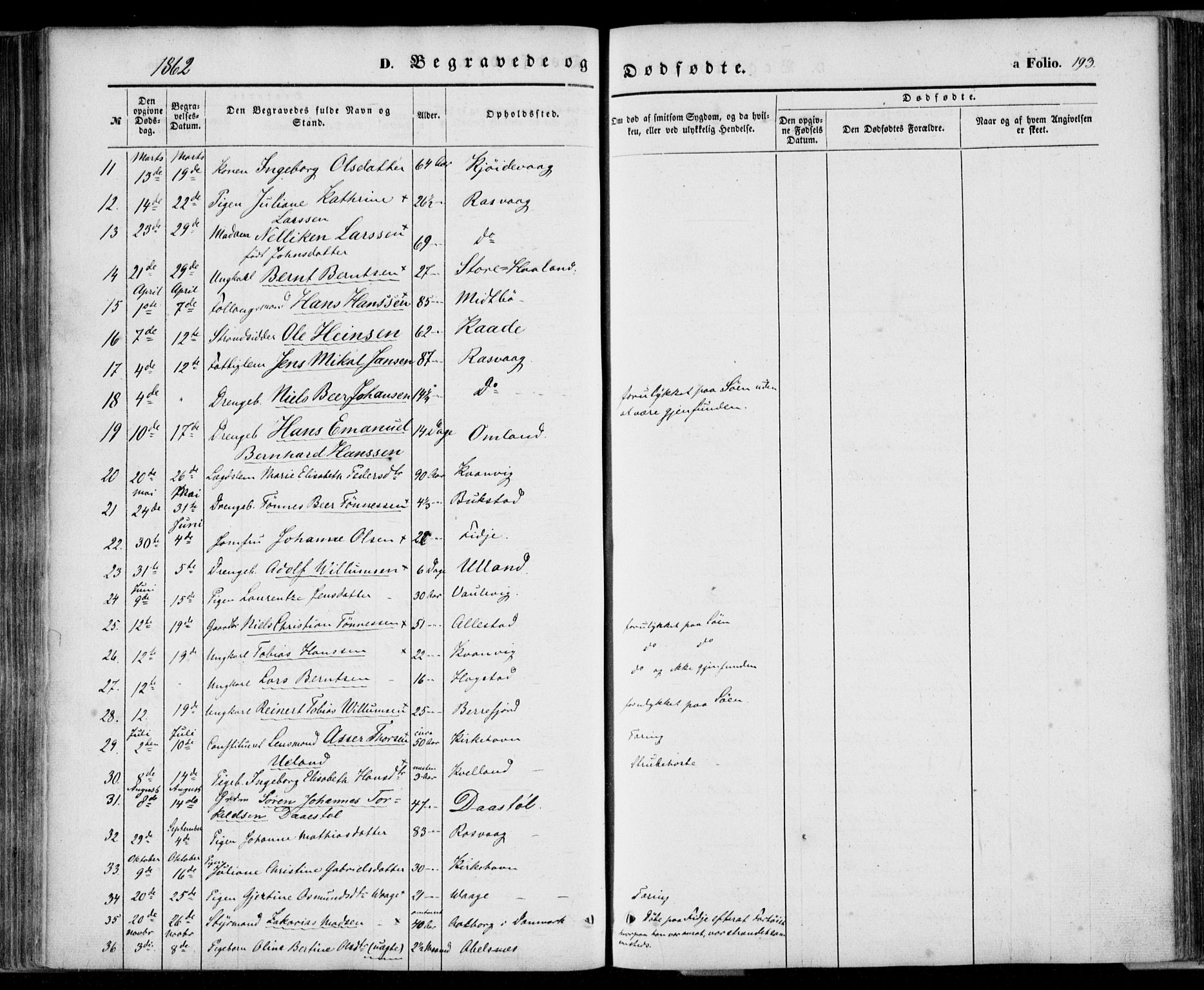 Flekkefjord sokneprestkontor, AV/SAK-1111-0012/F/Fa/Fab/L0004: Parish register (official) no. A 4, 1850-1875, p. 193