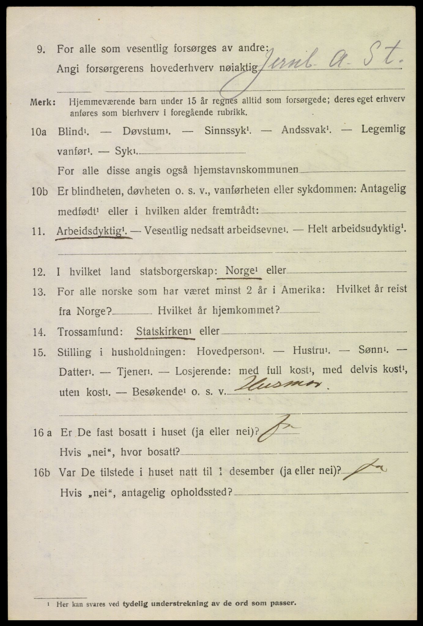 SAH, 1920 census for Lesja, 1920, p. 1621