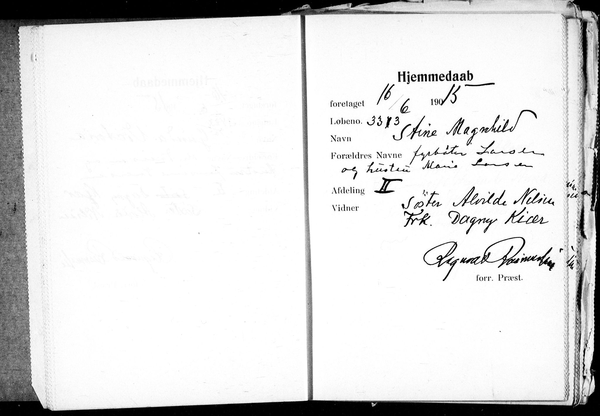 Ullevål sykehus prestekontor Kirkebøker, SAO/A-10542a/K/Ka/L0003: Baptism register no. 3, 1914-1921