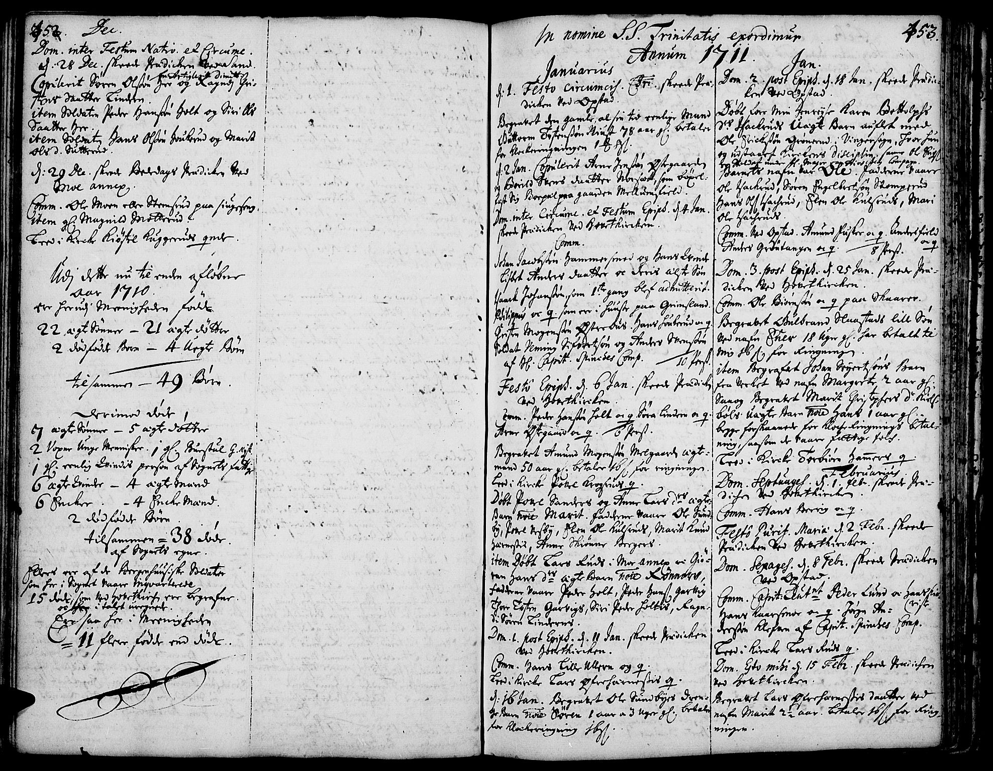 Strøm-Odalen prestekontor, AV/SAH-PREST-028/H/Ha/Haa/L0001: Parish register (official) no. 1, 1689-1715, p. 452-453