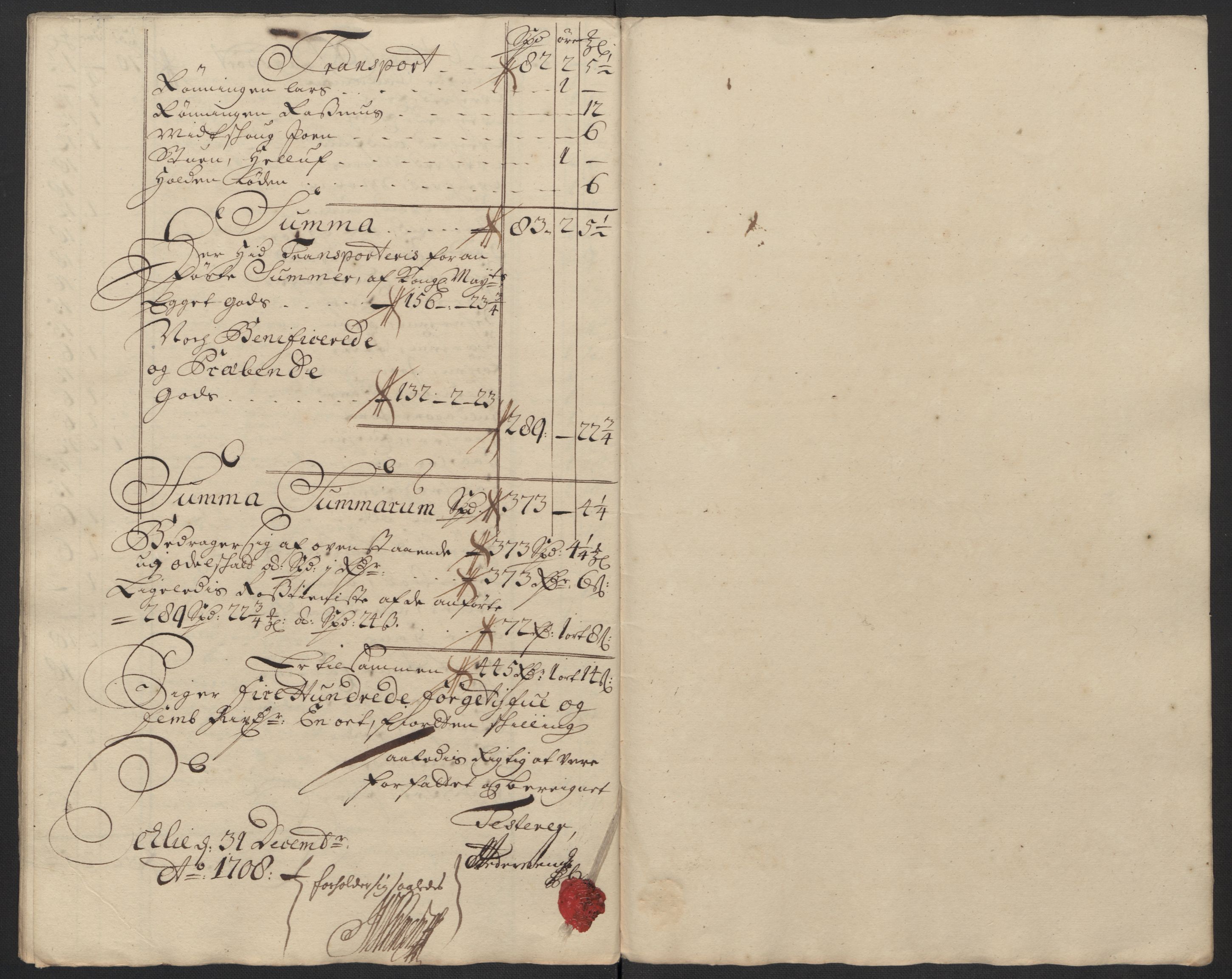 Rentekammeret inntil 1814, Reviderte regnskaper, Fogderegnskap, AV/RA-EA-4092/R60/L3958: Fogderegnskap Orkdal og Gauldal, 1708, p. 385