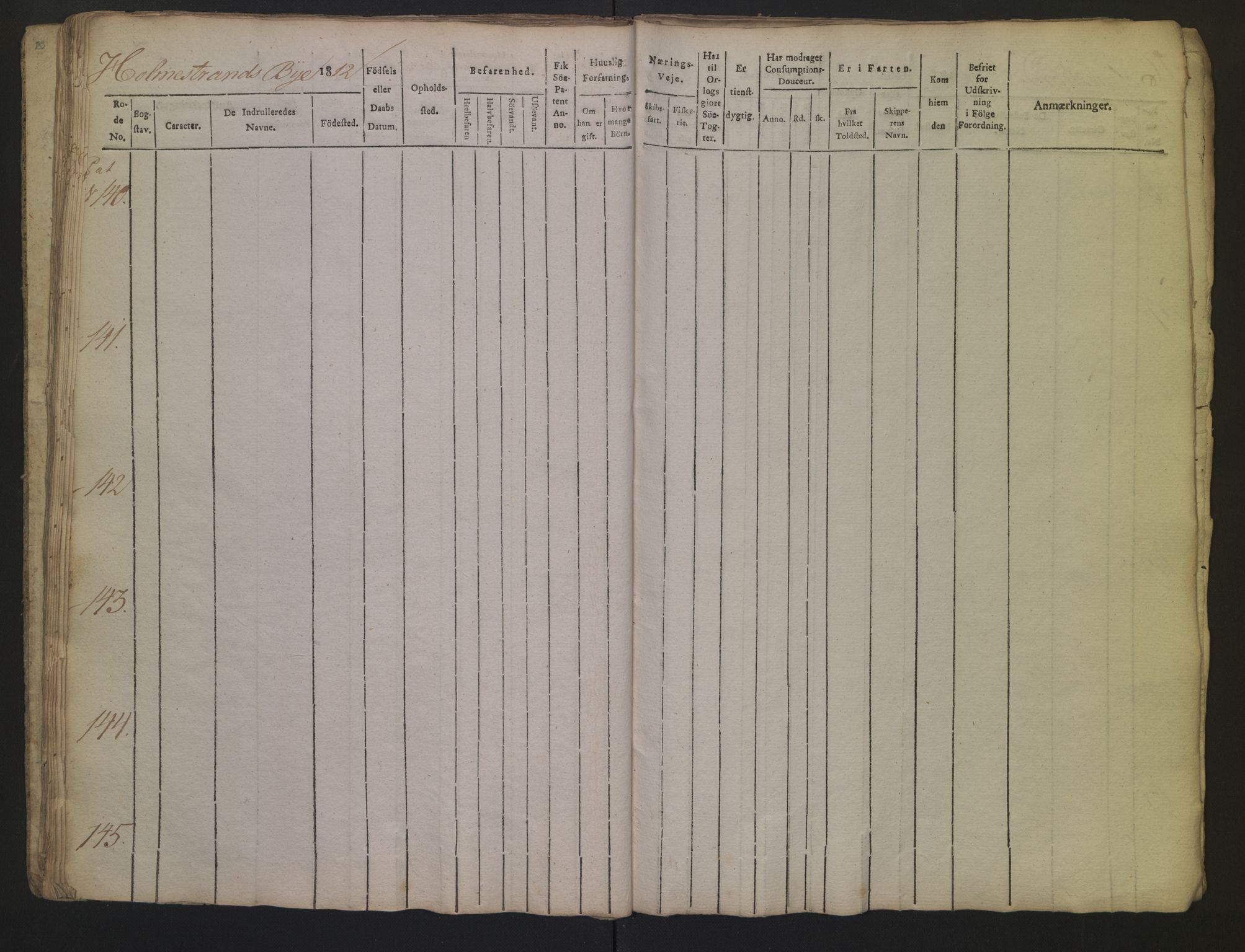 Holmestrand innrulleringskontor, AV/SAKO-A-1151/F/Fa/L0001/0002: Hovedrulle / Hovedrulle, 1812, p. 26