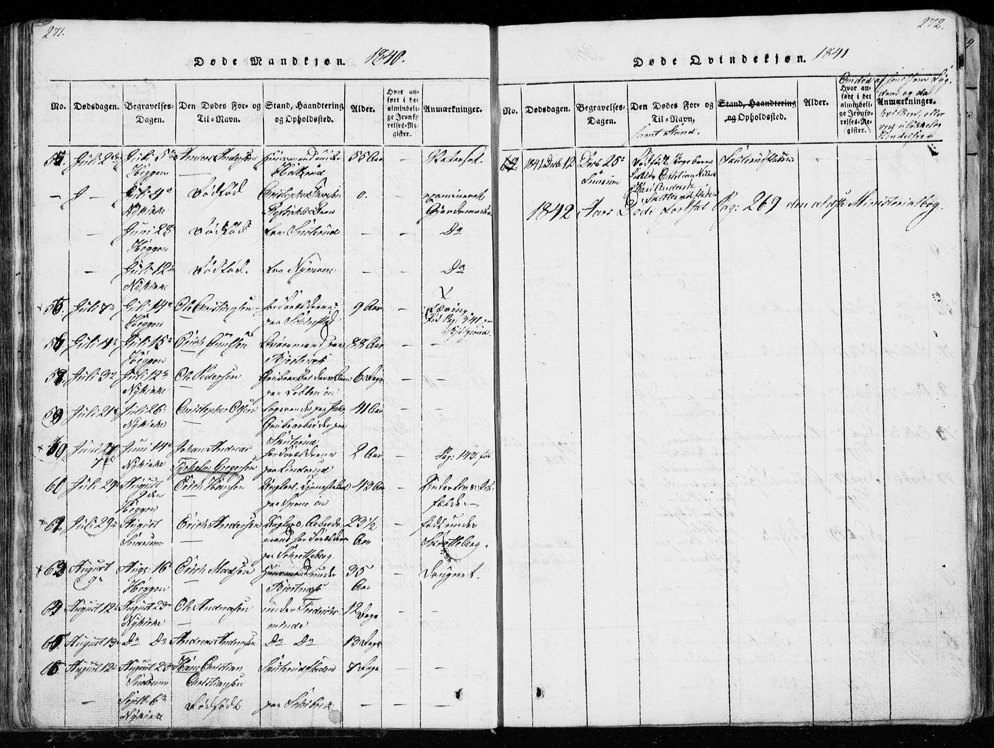 Modum kirkebøker, AV/SAKO-A-234/G/Ga/L0003: Parish register (copy) no. I 3, 1832-1842, p. 271-272