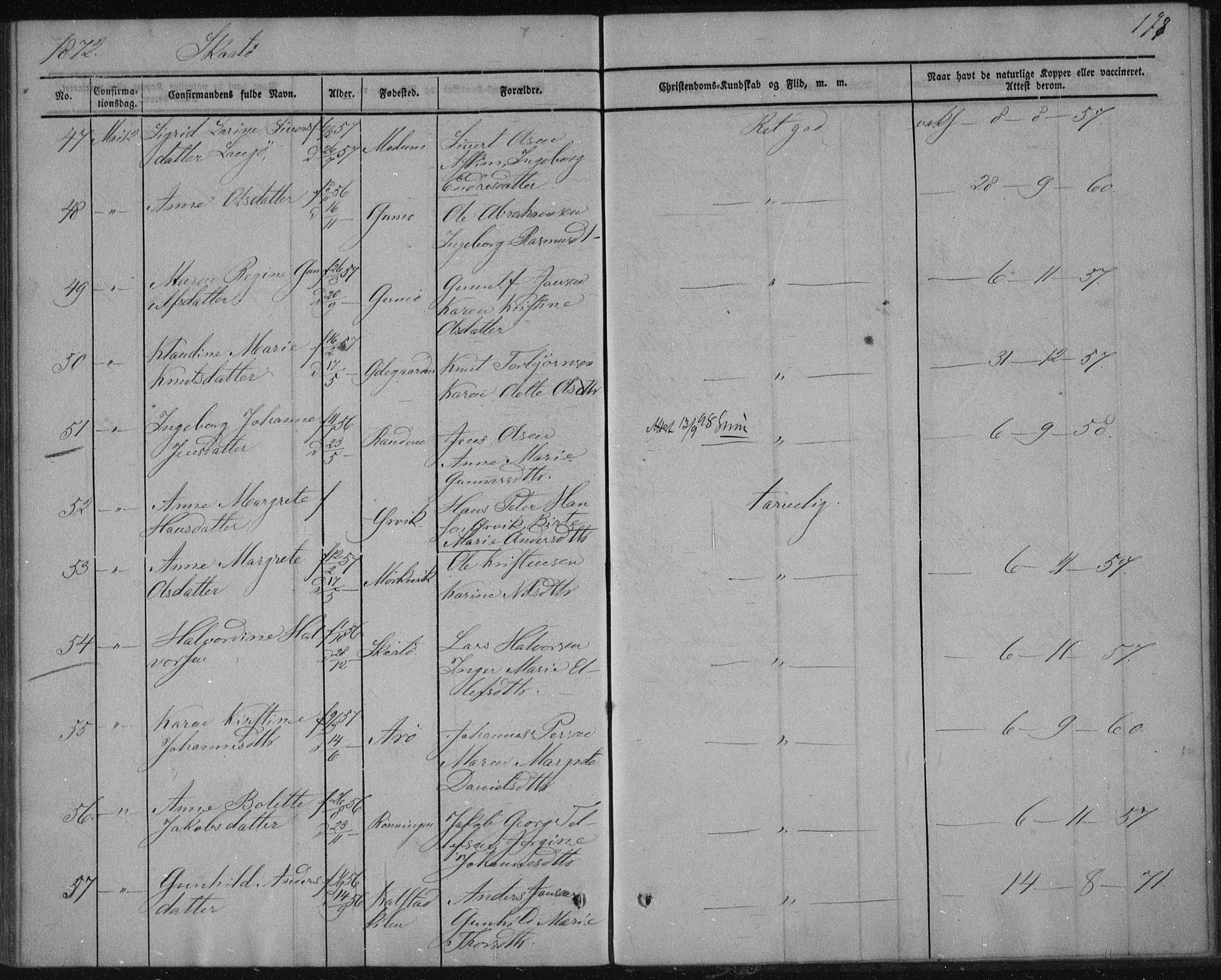 Sannidal kirkebøker, AV/SAKO-A-296/F/Fa/L0009: Parish register (official) no. 9, 1855-1873, p. 178