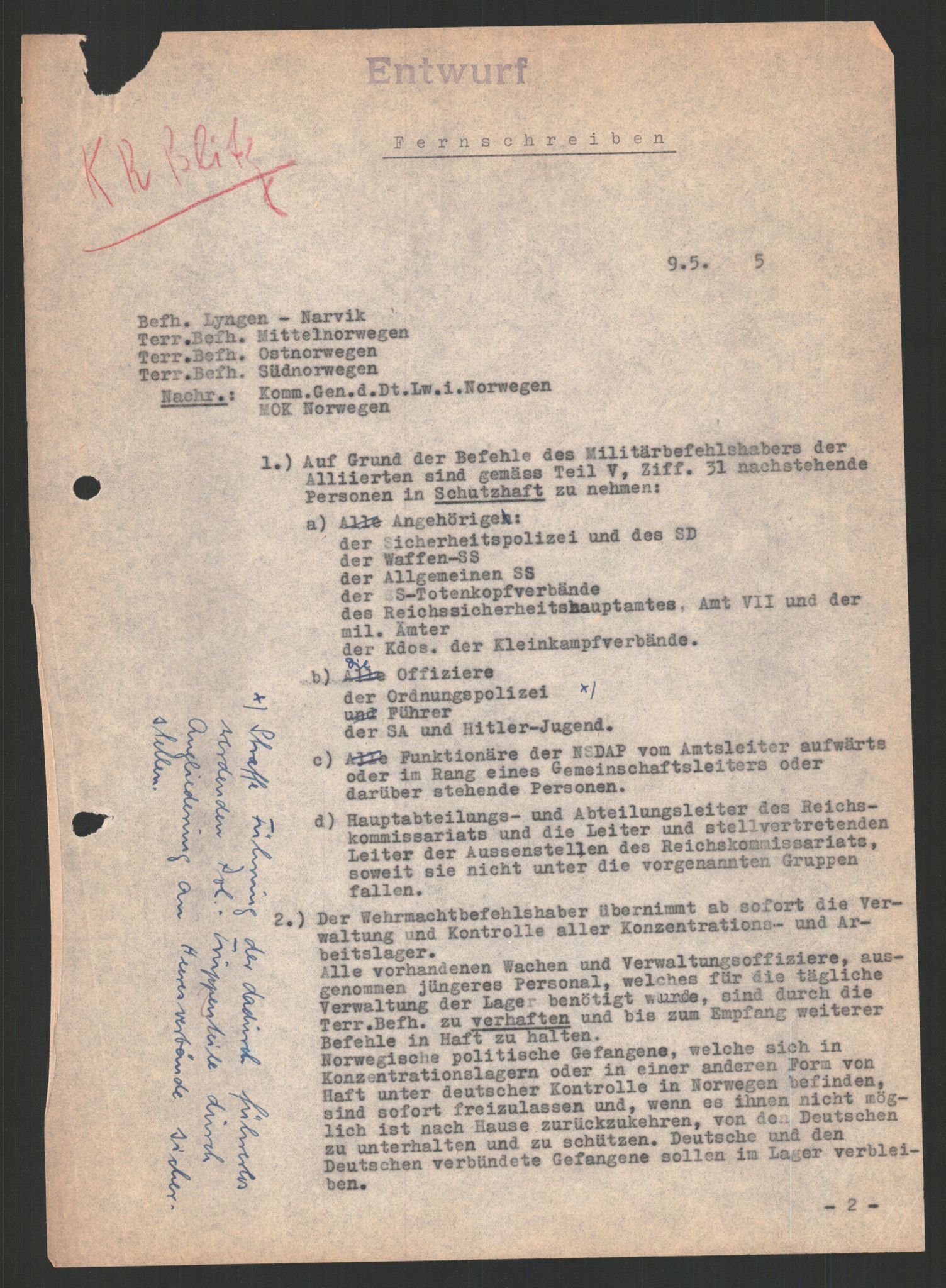 Forsvarets Overkommando. 2 kontor. Arkiv 11.4. Spredte tyske arkivsaker, AV/RA-RAFA-7031/D/Dar/Dara/L0012: AOK Diverse, 1945, p. 14