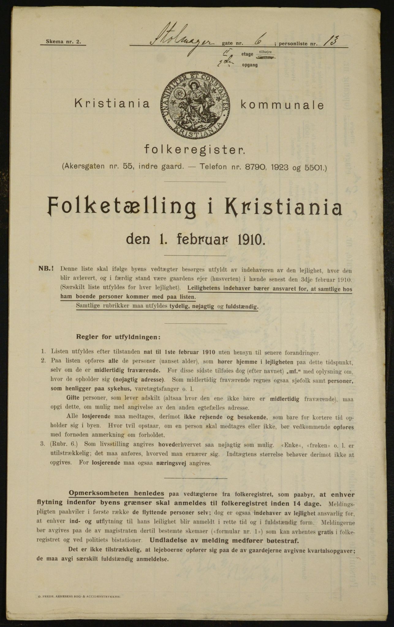 OBA, Municipal Census 1910 for Kristiania, 1910, p. 97503