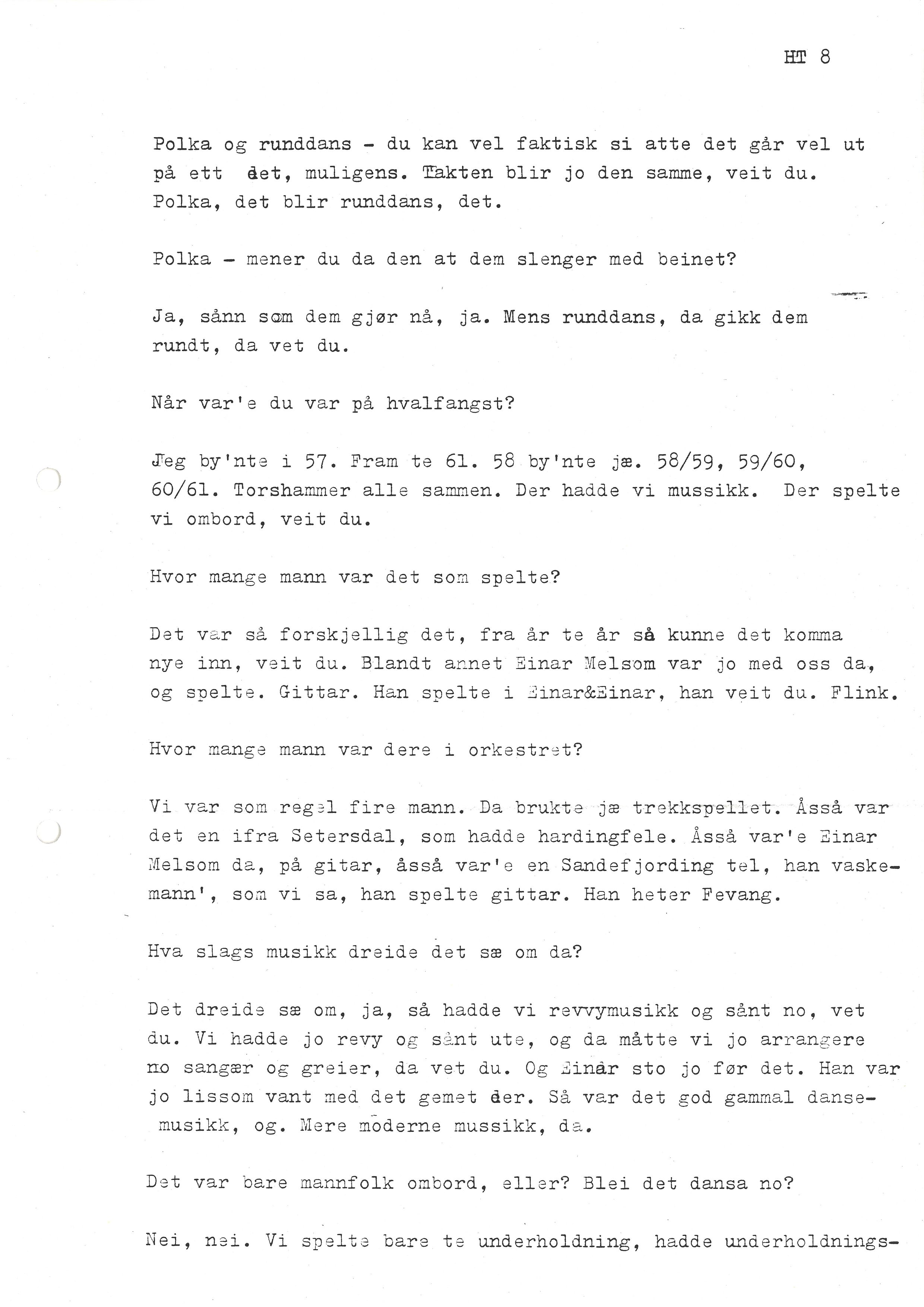 Sa 16 - Folkemusikk fra Vestfold, Gjerdesamlingen, VEMU/A-1868/I/L0001: Informantregister med intervjunedtegnelser, 1979-1986