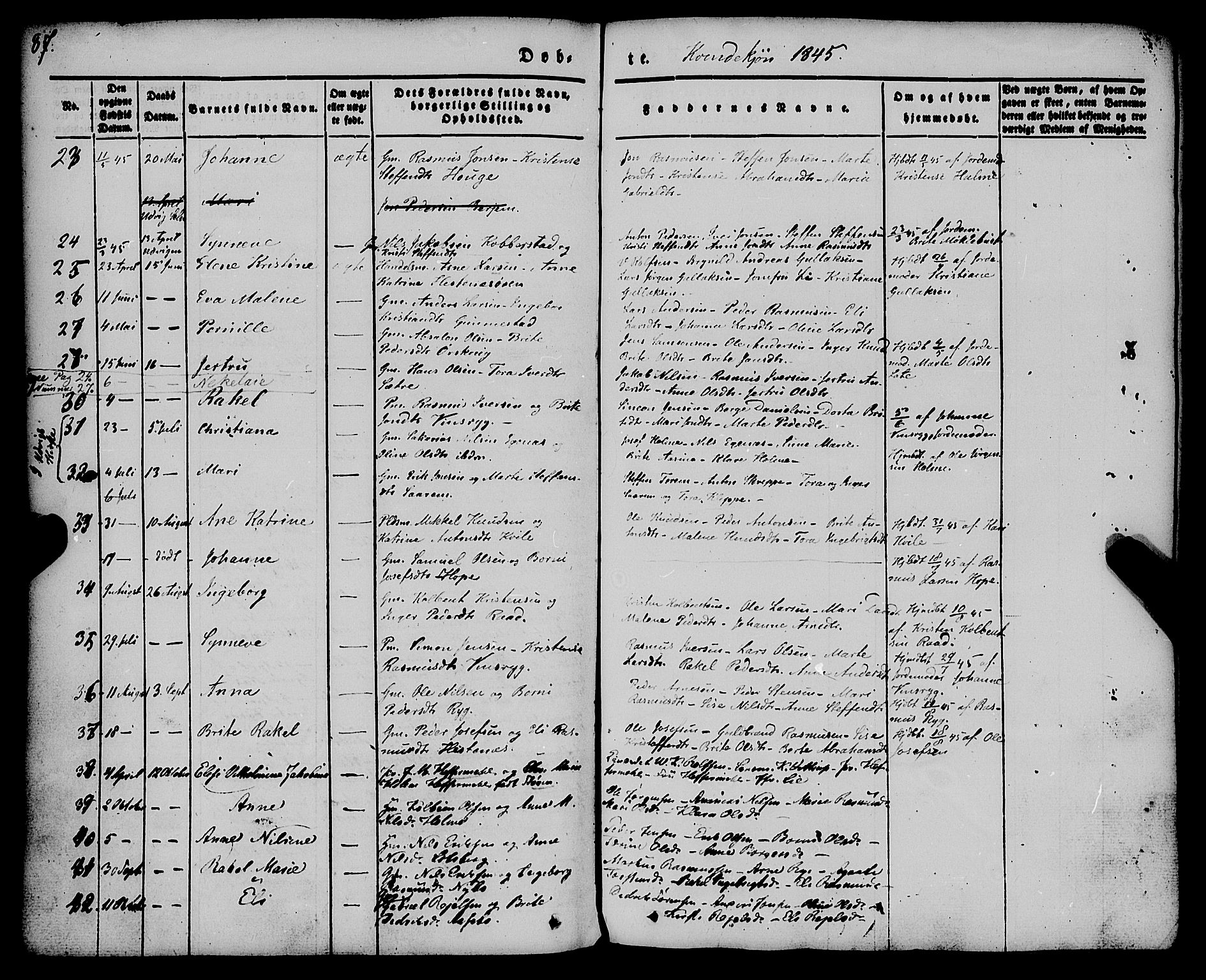 Gloppen sokneprestembete, AV/SAB-A-80101/H/Haa/Haaa/L0008: Parish register (official) no. A 8, 1837-1855, p. 87