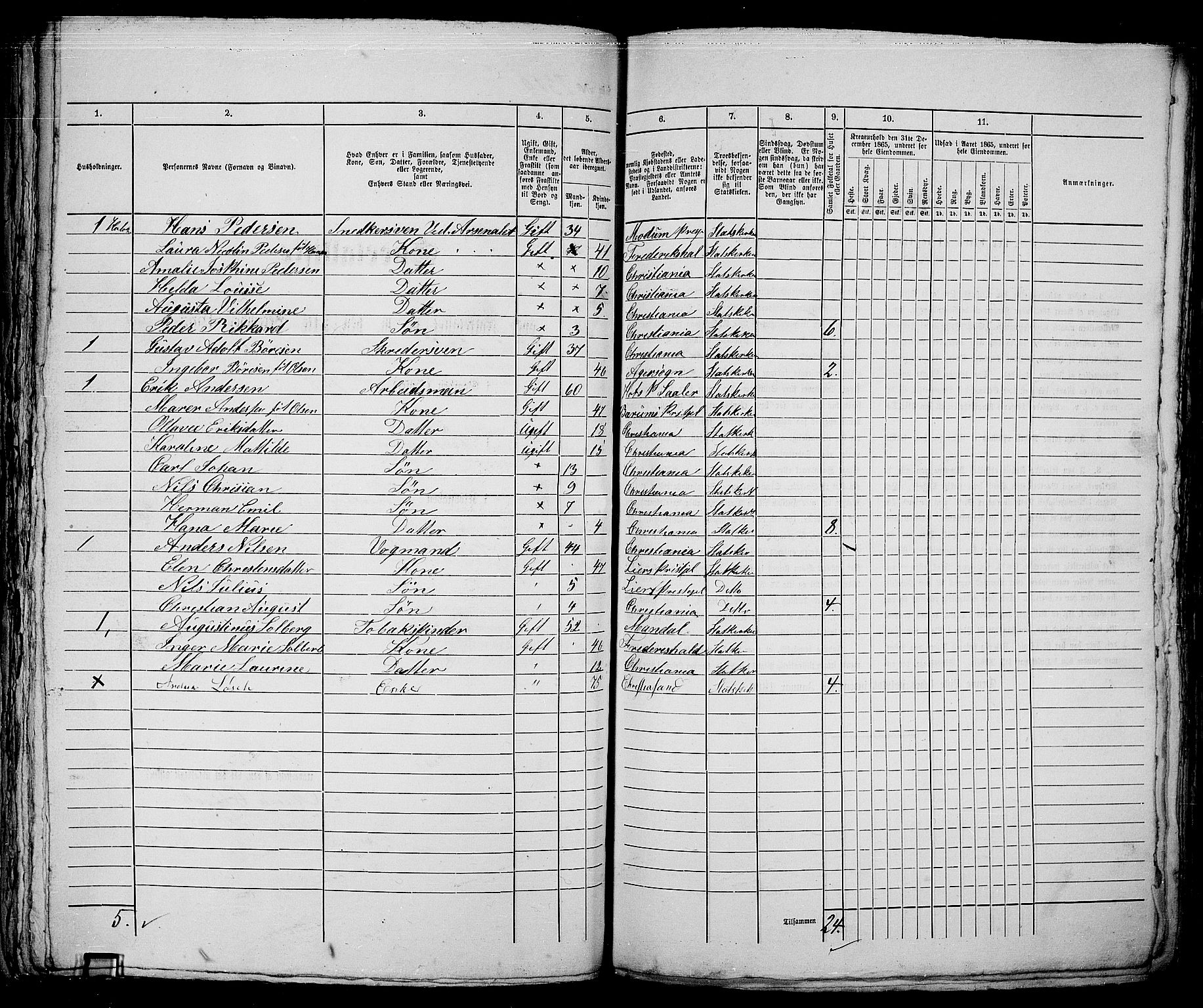 RA, 1865 census for Kristiania, 1865, p. 5167