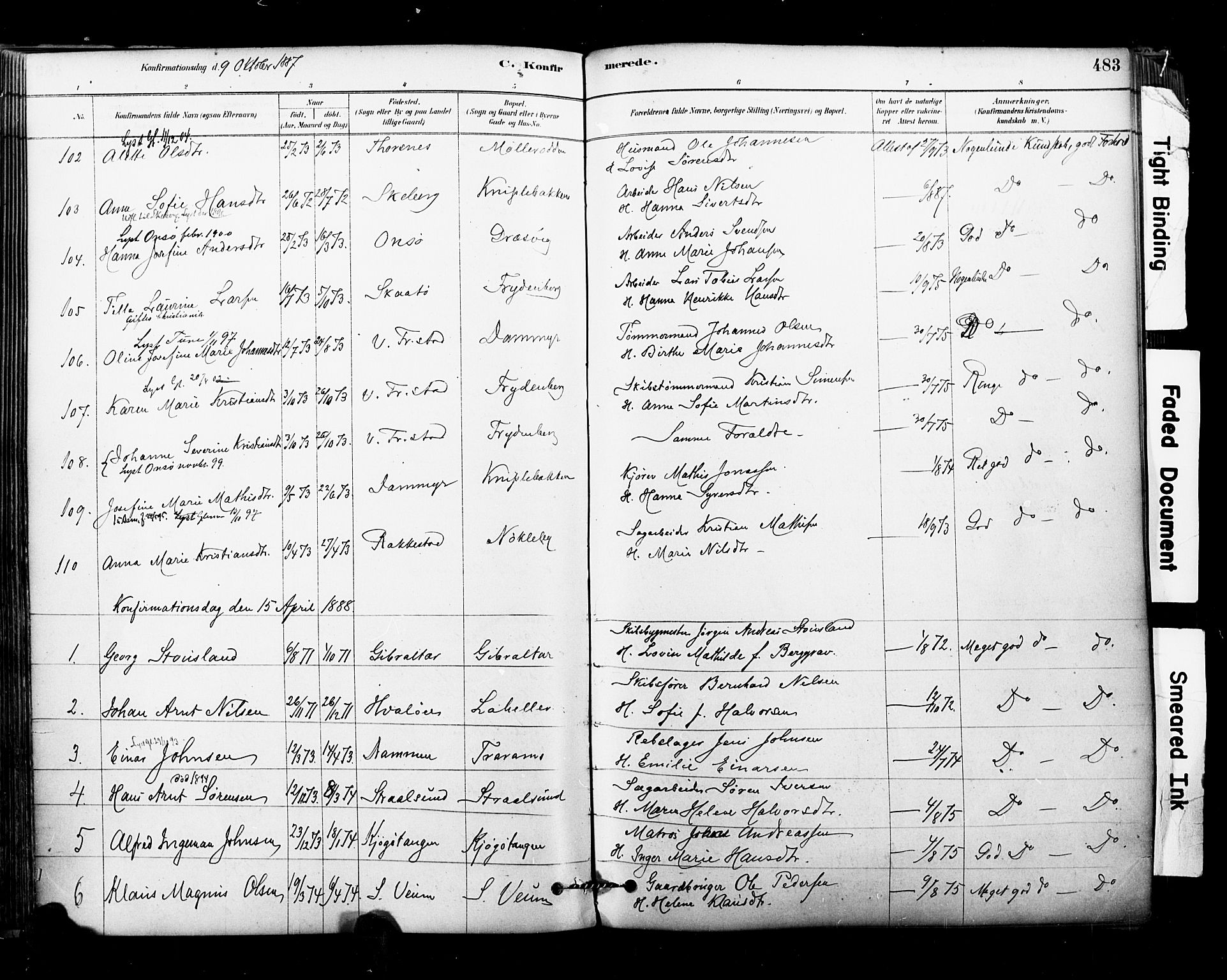 Glemmen prestekontor Kirkebøker, SAO/A-10908/F/Fa/L0011: Parish register (official) no. 11, 1878-1917, p. 483