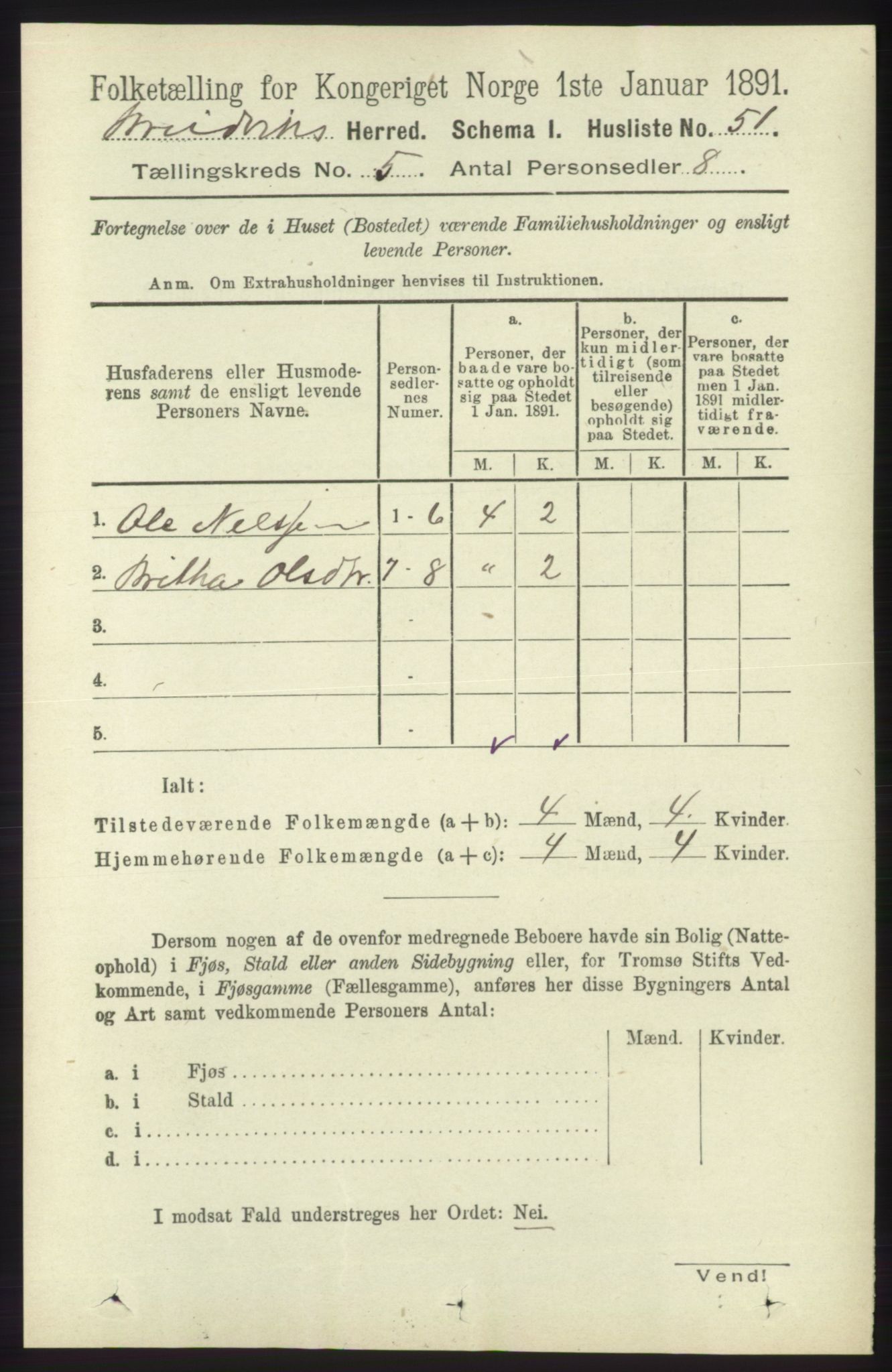 RA, 1891 census for 1251 Bruvik, 1891, p. 1270