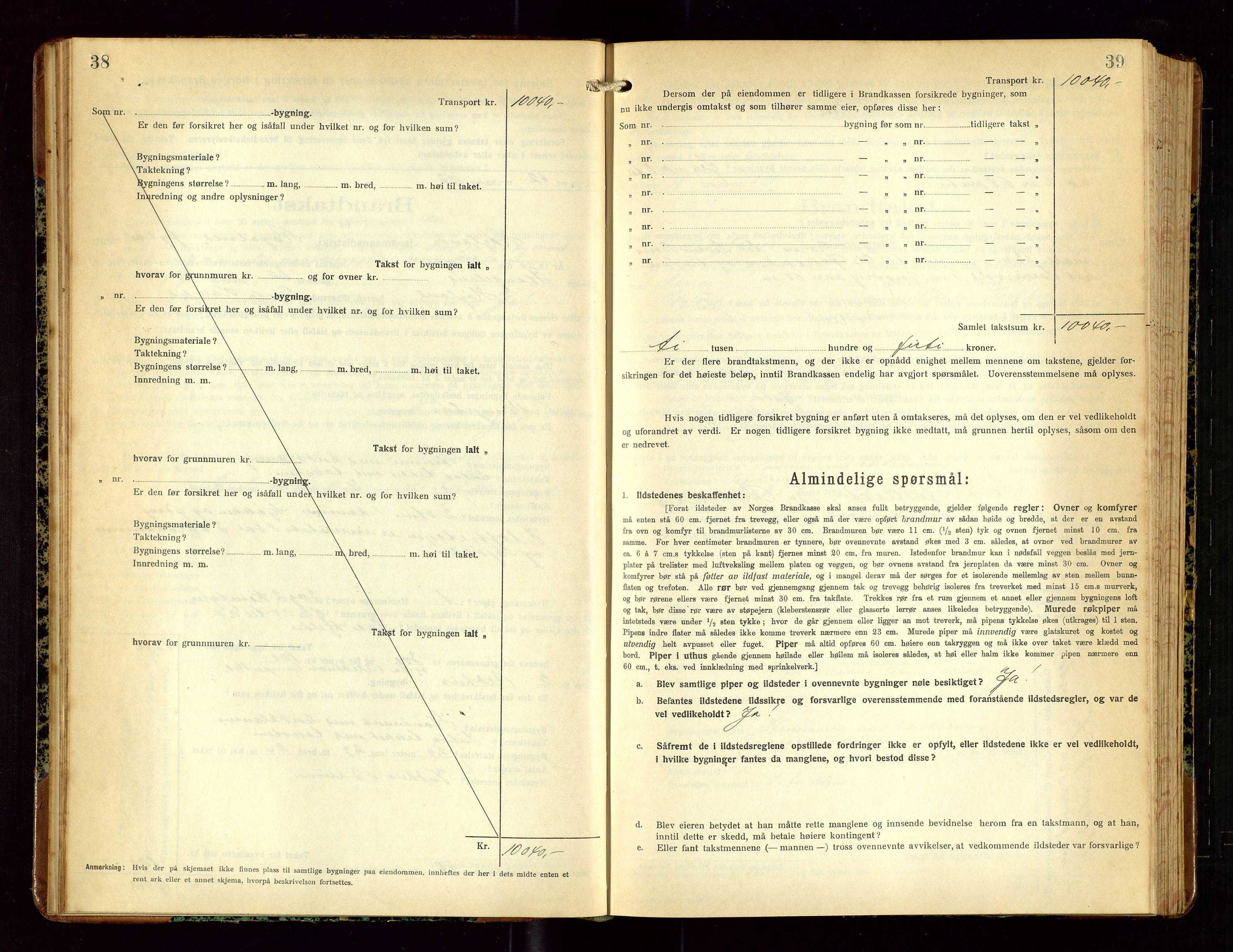 Høyland/Sandnes lensmannskontor, AV/SAST-A-100166/Gob/L0004: "Brandtakstprotokol", 1924-1933, p. 38-39