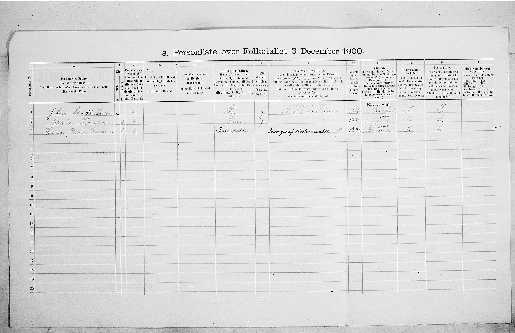 SAO, 1900 census for Kristiania, 1900, p. 64490