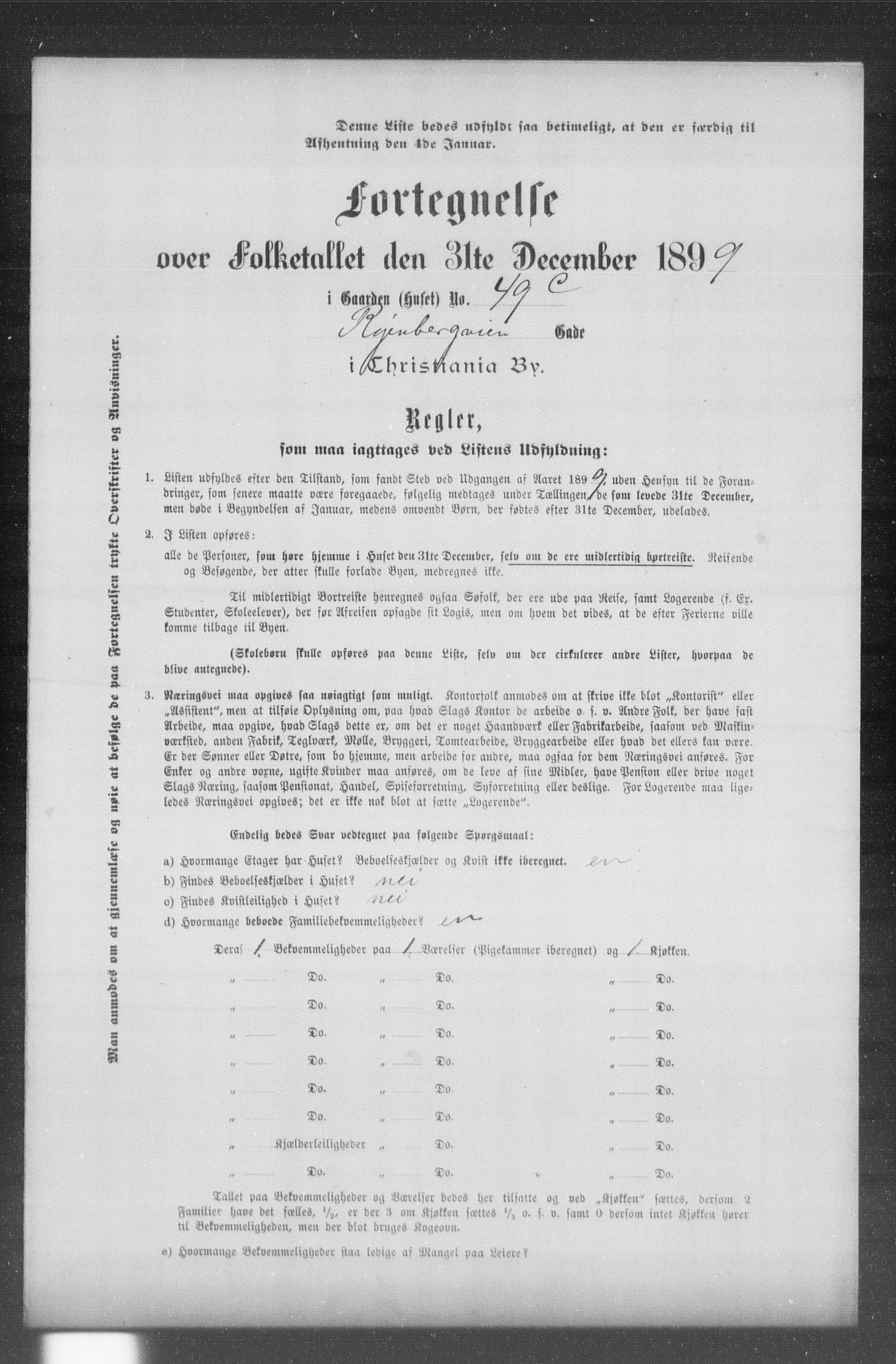 OBA, Municipal Census 1899 for Kristiania, 1899, p. 11189