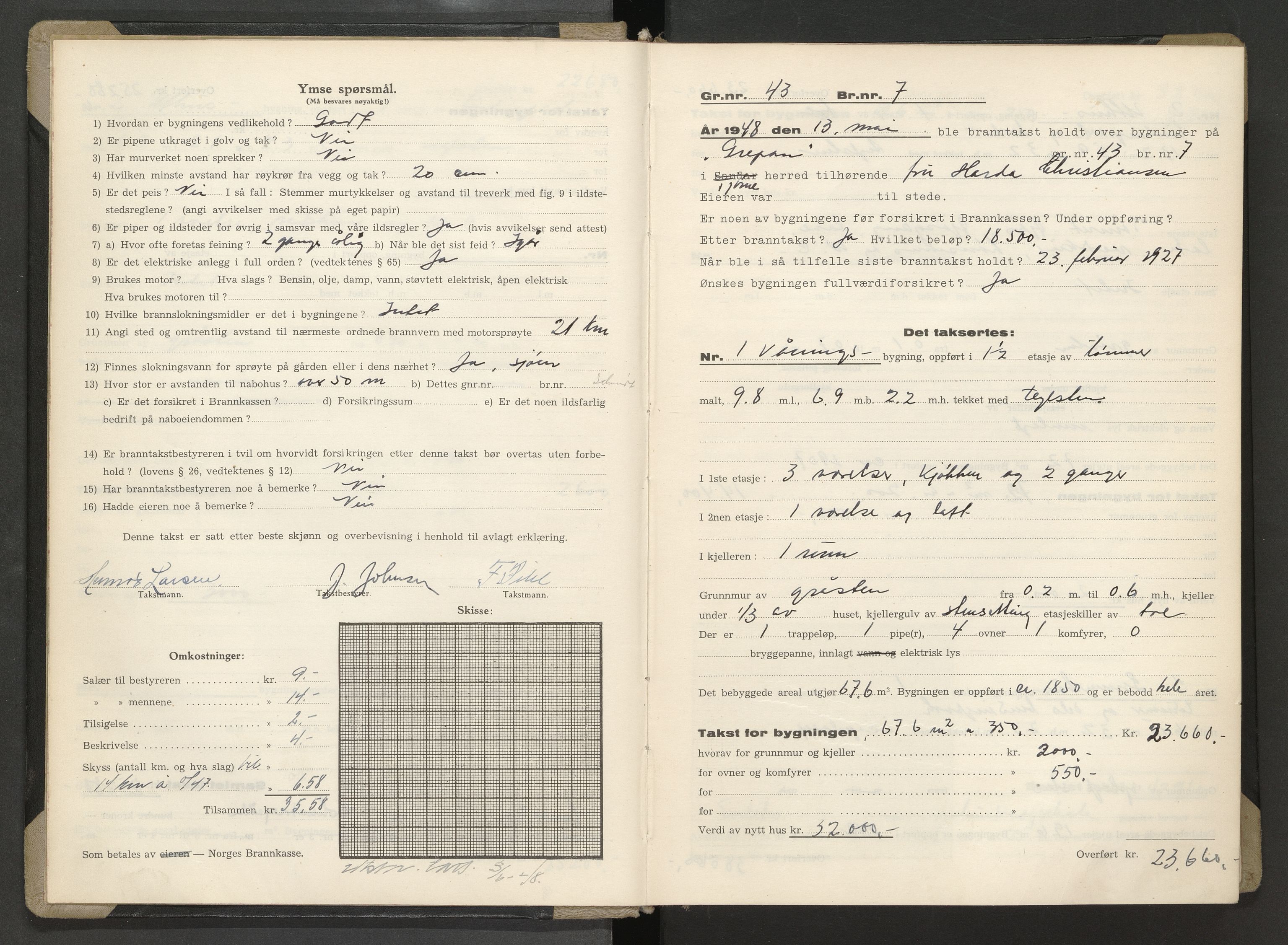 Tjøme lensmannskontor, AV/SAKO-A-55/Y/Yd/Yda/L0007: Branntakstprotokoll, 1948-1950