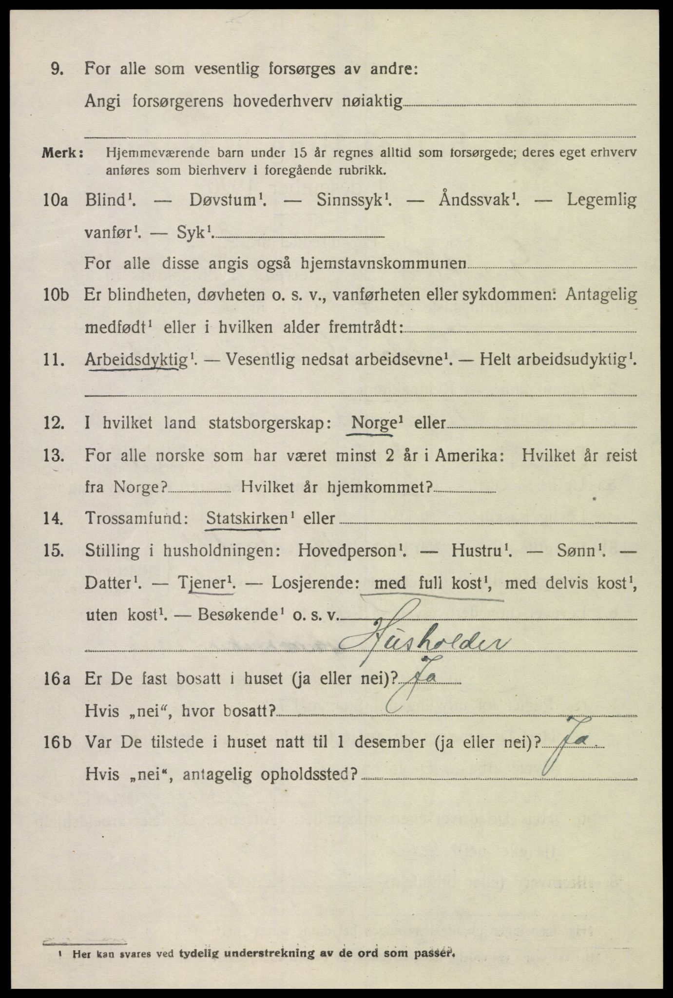 SAK, 1920 census for Grindheim, 1920, p. 1898
