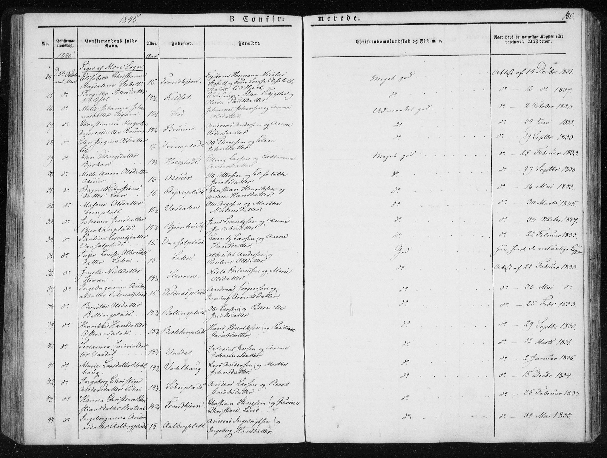 Ministerialprotokoller, klokkerbøker og fødselsregistre - Nord-Trøndelag, AV/SAT-A-1458/735/L0339: Parish register (official) no. 735A06 /1, 1836-1848, p. 183