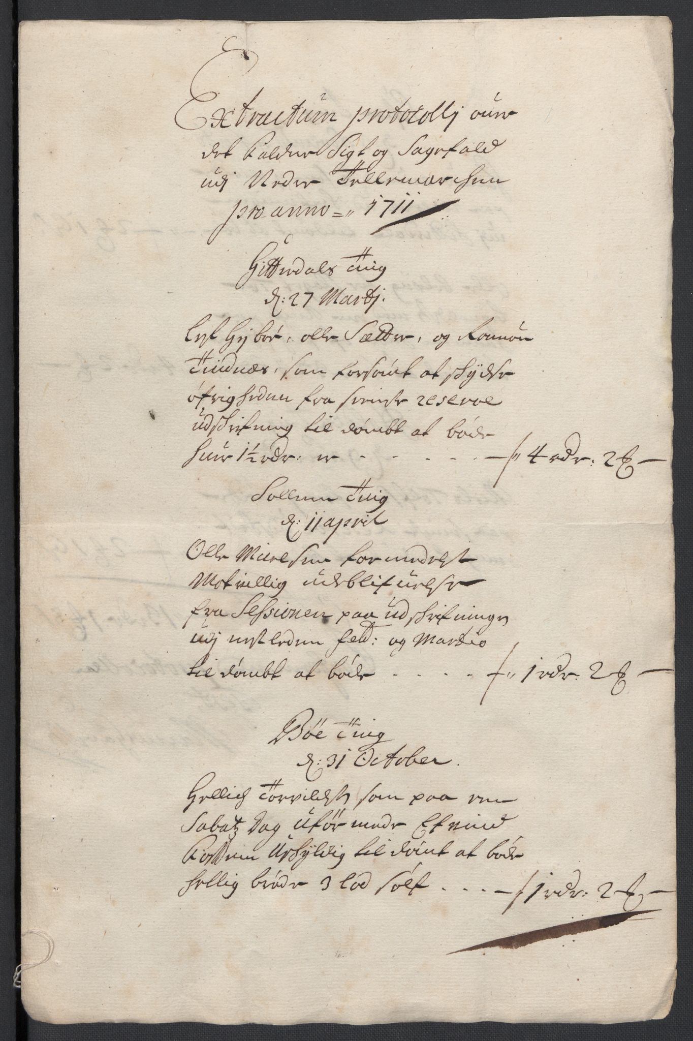 Rentekammeret inntil 1814, Reviderte regnskaper, Fogderegnskap, RA/EA-4092/R36/L2120: Fogderegnskap Øvre og Nedre Telemark og Bamble, 1711, p. 71