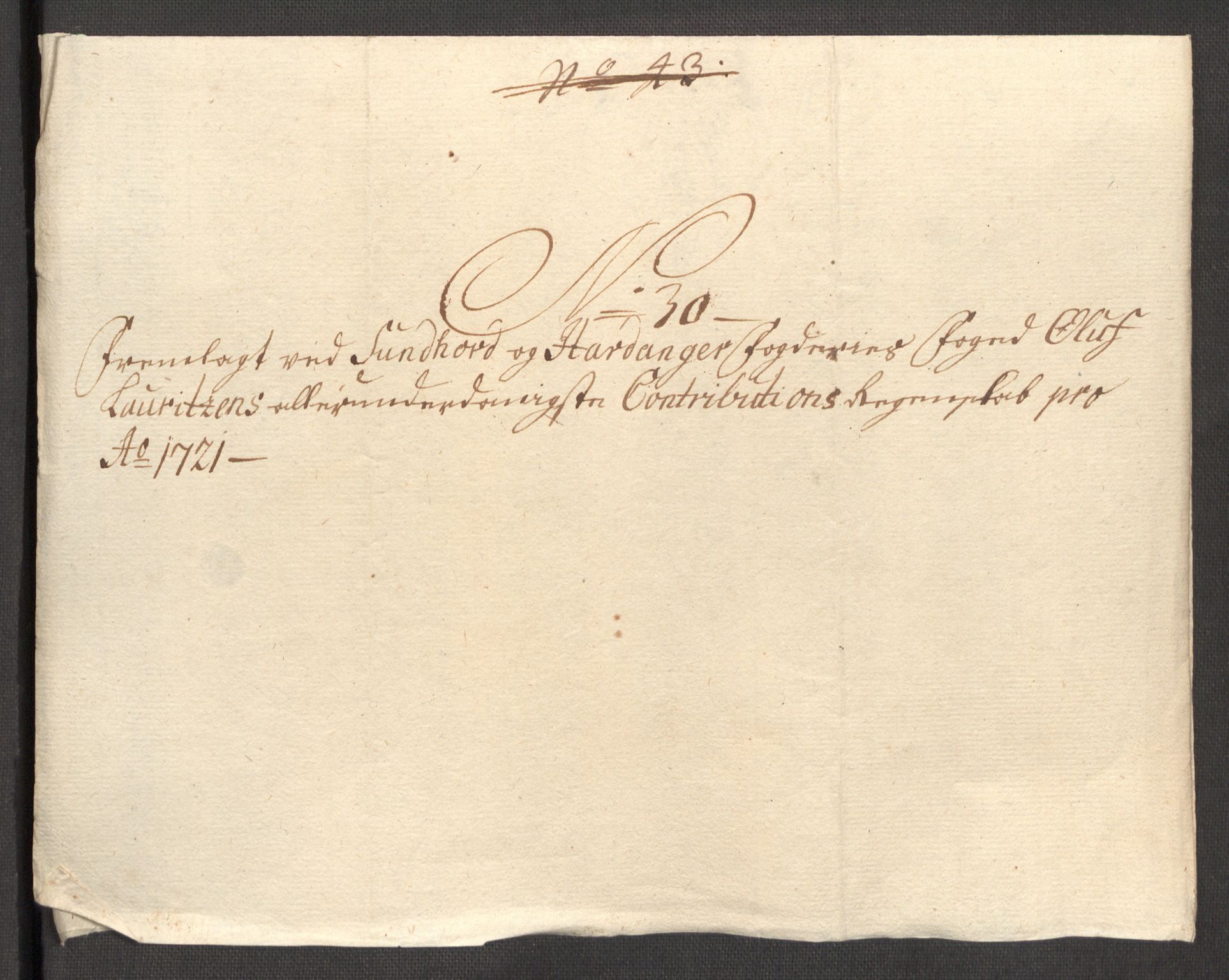 Rentekammeret inntil 1814, Reviderte regnskaper, Fogderegnskap, AV/RA-EA-4092/R48/L3000: Fogderegnskap Sunnhordland og Hardanger, 1721, p. 196