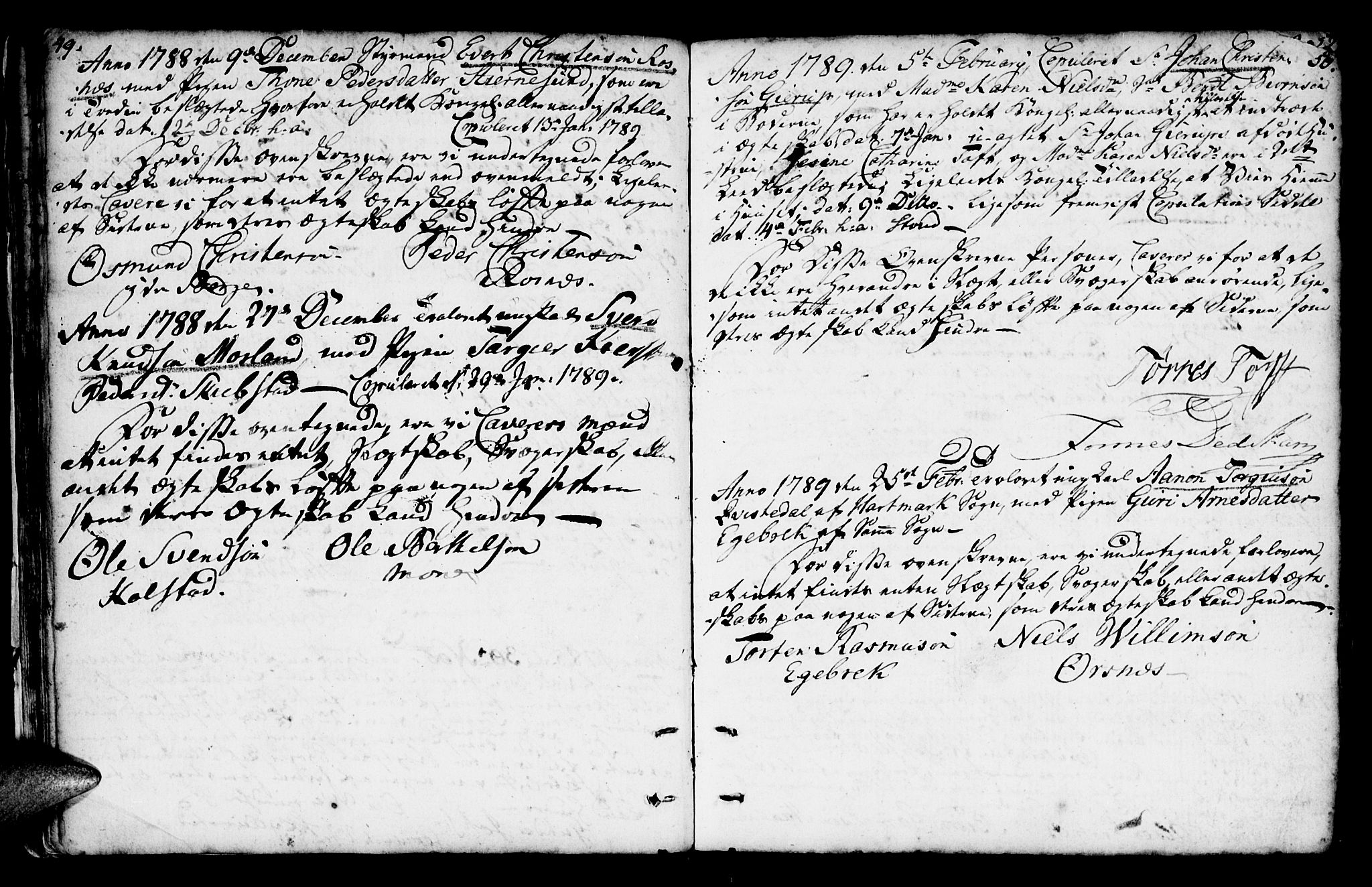 Mandal sokneprestkontor, SAK/1111-0030/F/Fa/Faa/L0007: Parish register (official) no. A 7, 1783-1818, p. 49-50