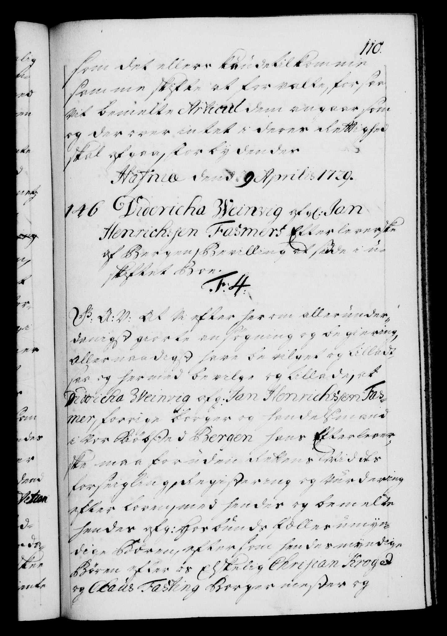 Danske Kanselli 1572-1799, AV/RA-EA-3023/F/Fc/Fca/Fcaa/L0026: Norske registre, 1729-1730, p. 110a