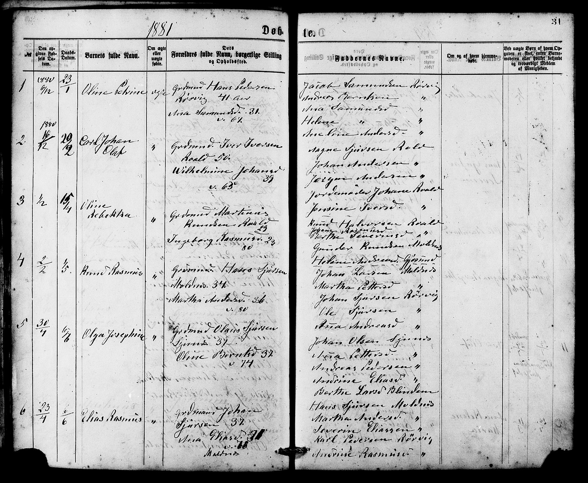 Ministerialprotokoller, klokkerbøker og fødselsregistre - Møre og Romsdal, SAT/A-1454/537/L0519: Parish register (official) no. 537A03, 1876-1889, p. 31