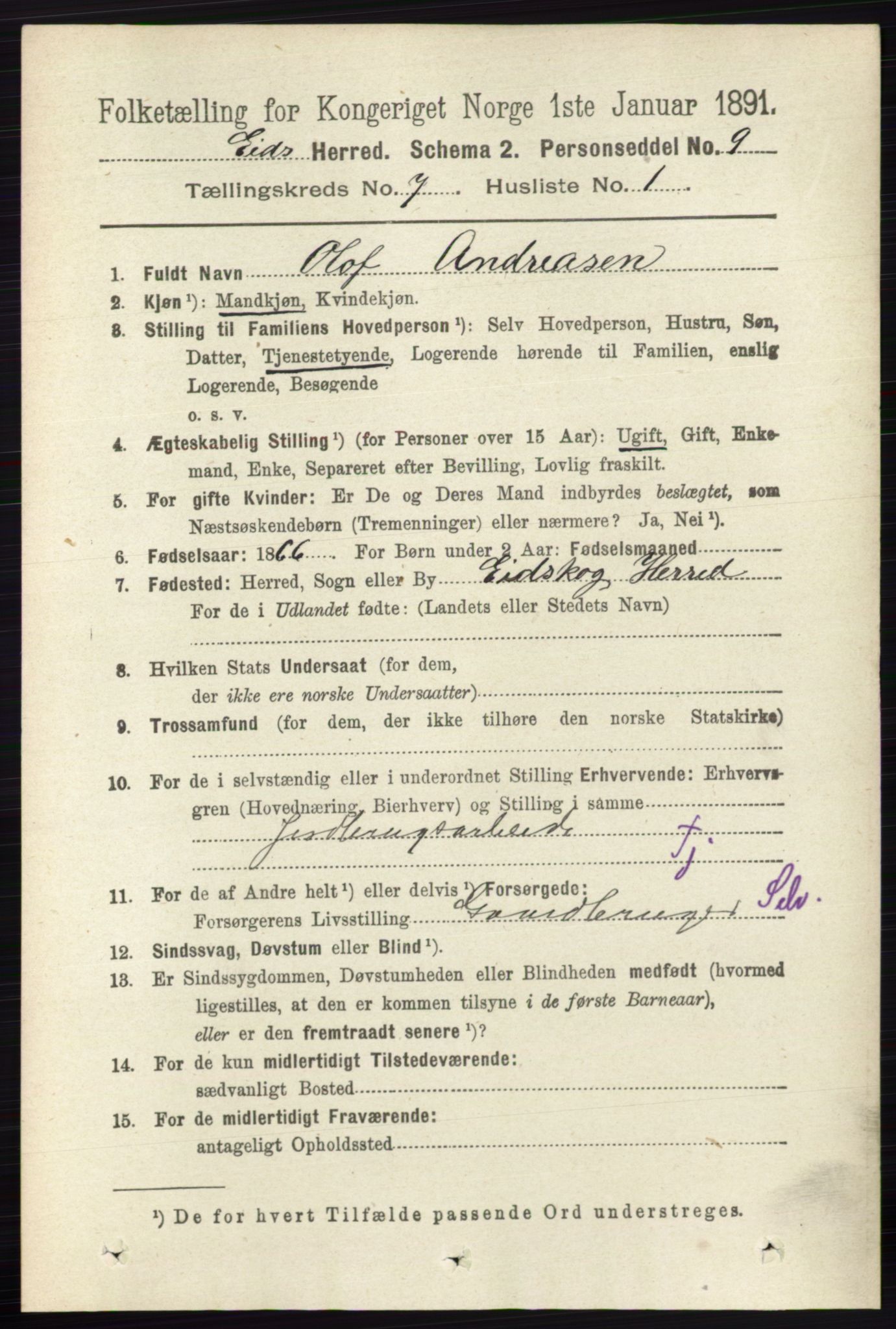 RA, 1891 census for 0420 Eidskog, 1891, p. 3684