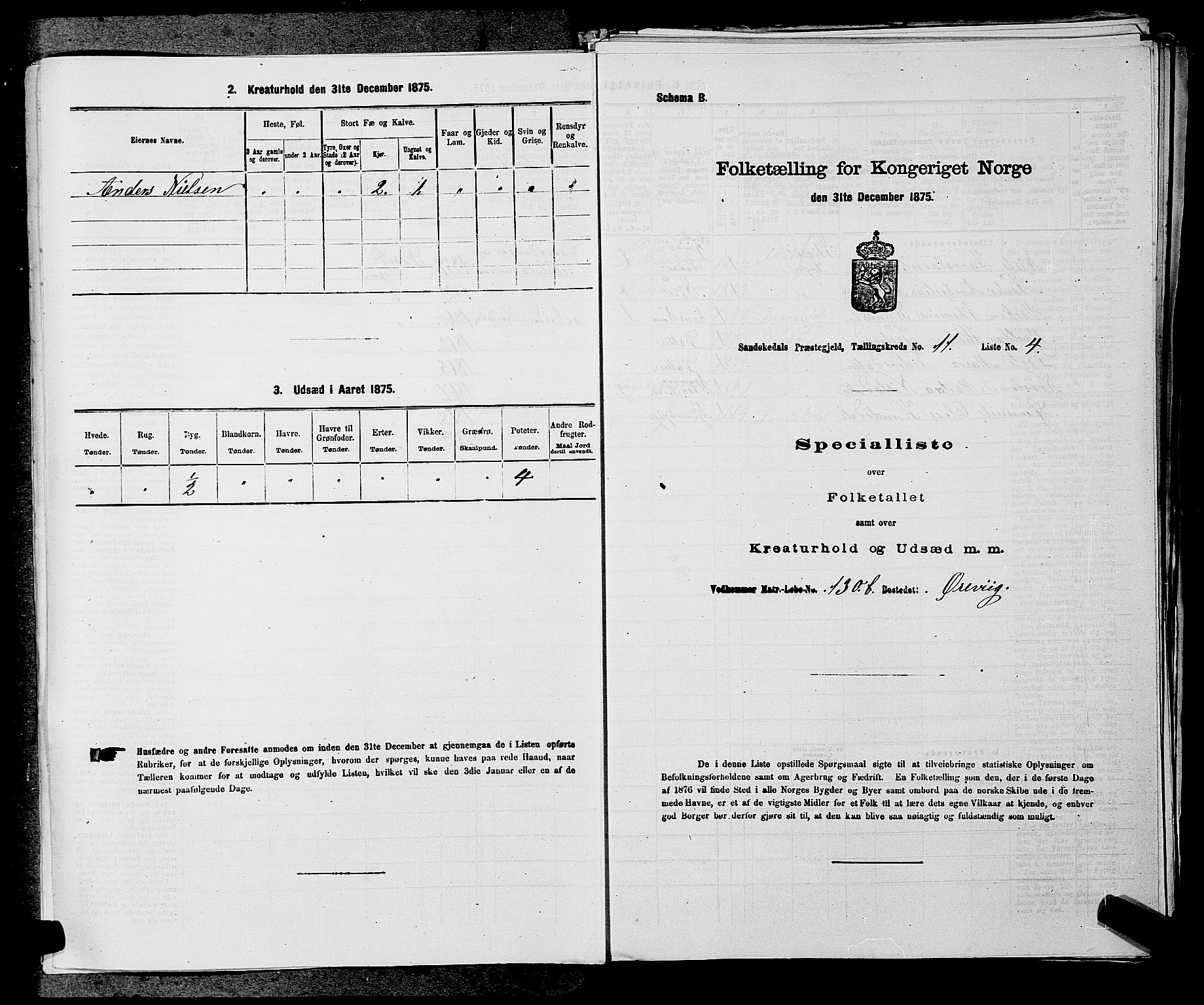 SAKO, 1875 census for 0816P Sannidal, 1875, p. 752