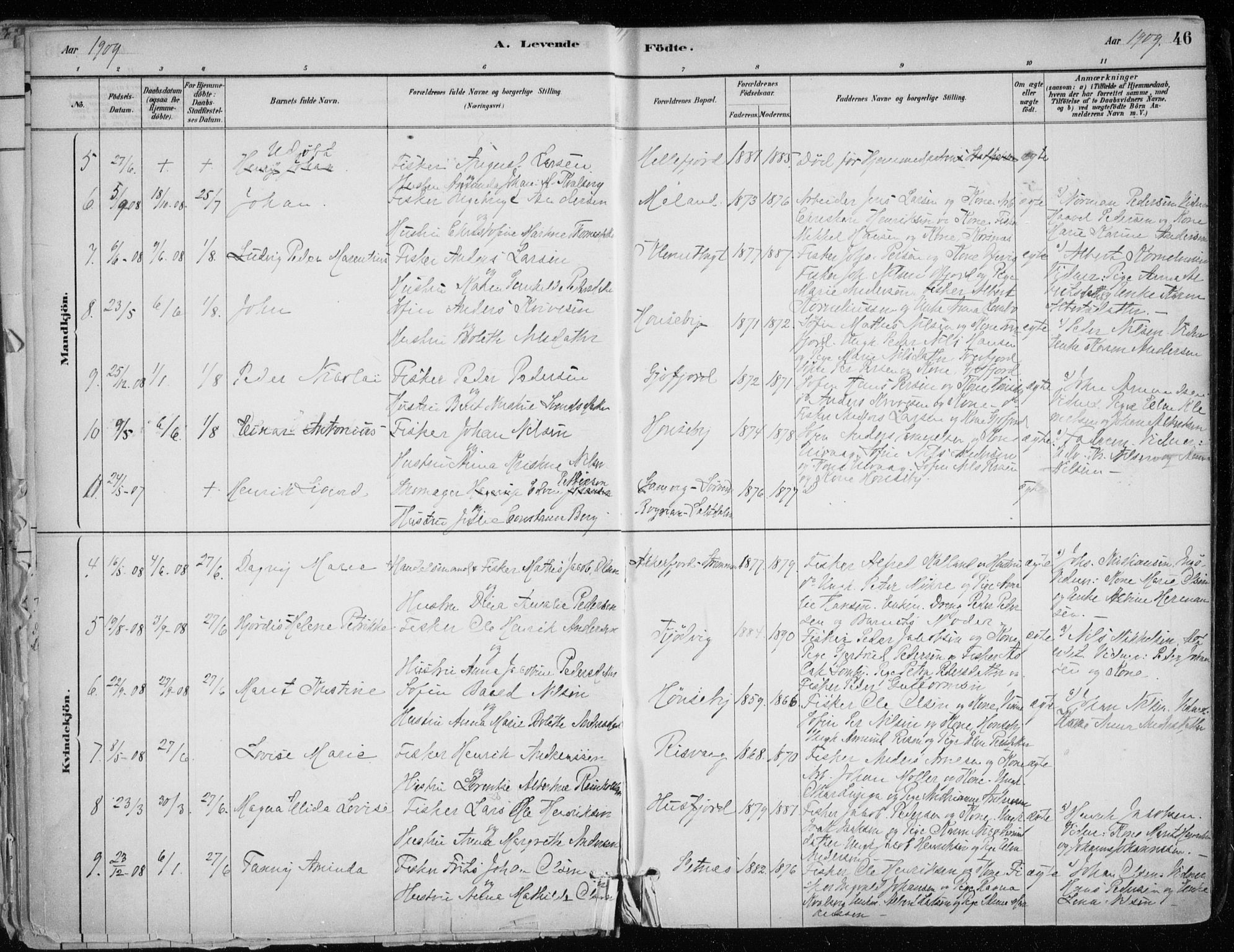 Hammerfest sokneprestkontor, SATØ/S-1347/H/Ha/L0013.kirke: Parish register (official) no. 13, 1898-1917, p. 46