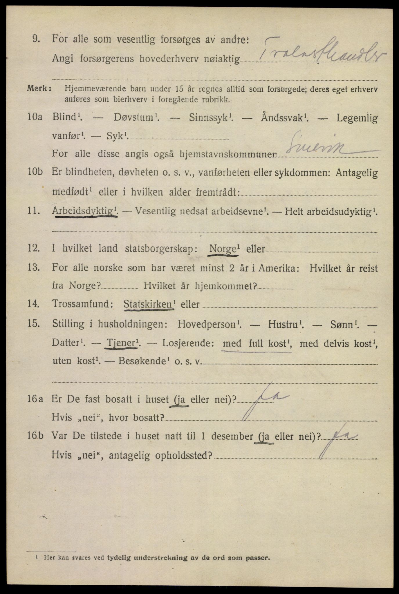 SAKO, 1920 census for Svelvik, 1920, p. 1682