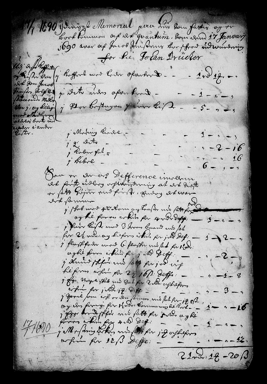 Stattholderembetet 1572-1771, RA/EA-2870/Af/L0004: Avskrifter av vedlegg til originale supplikker, nummerert i samsvar med supplikkbøkene, 1691-1694, p. 305