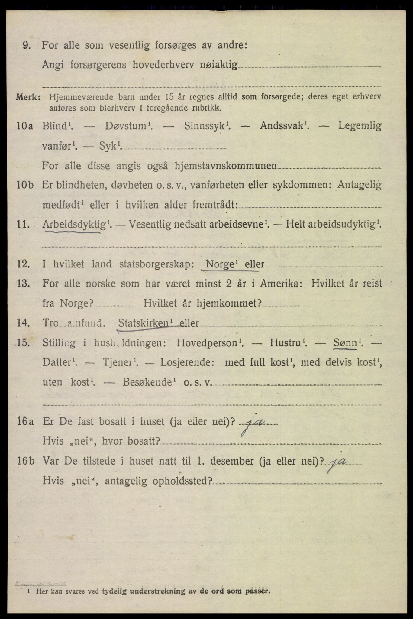 SAK, 1920 census for Evje, 1920, p. 2233