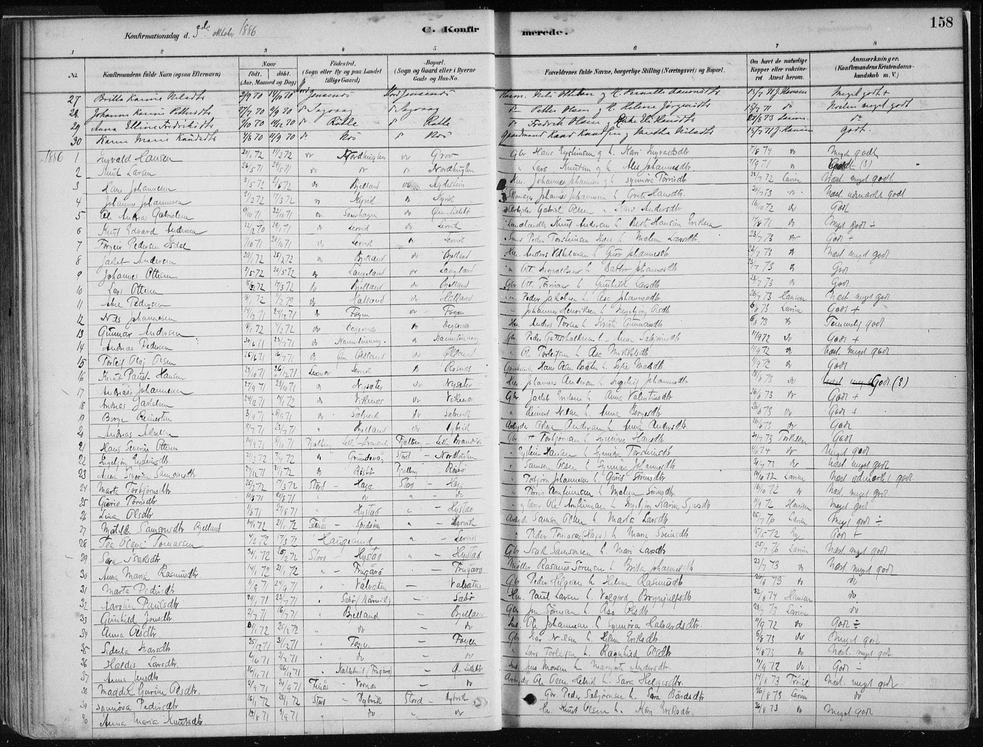 Stord sokneprestembete, SAB/A-78201/H/Haa: Parish register (official) no. B 2, 1878-1913, p. 158