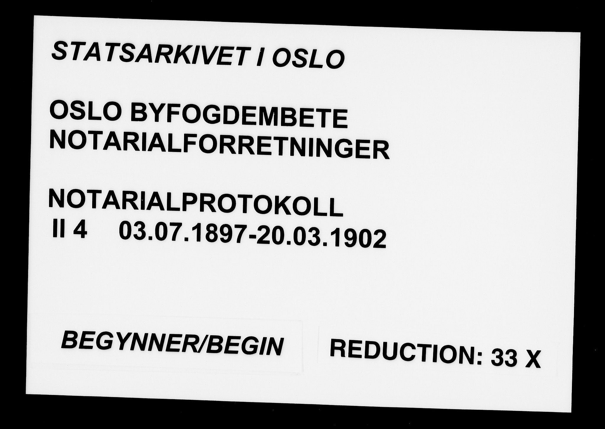 Oslo byfogd avd. I, SAO/A-10220/L/Lb/Lbb/L0004: Notarialprotokoll, rekke II: Vigsler, 1897-1902