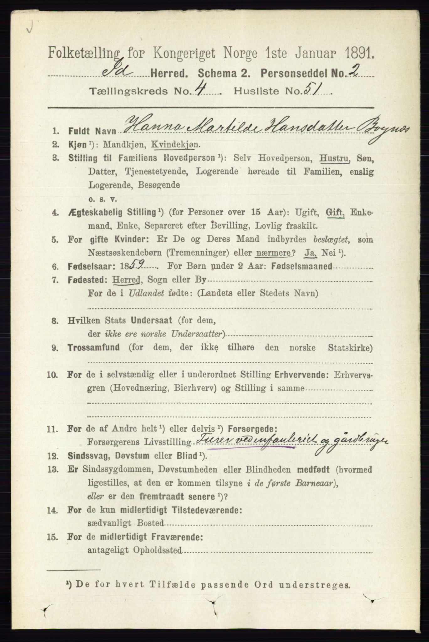 RA, 1891 census for 0117 Idd, 1891, p. 3169