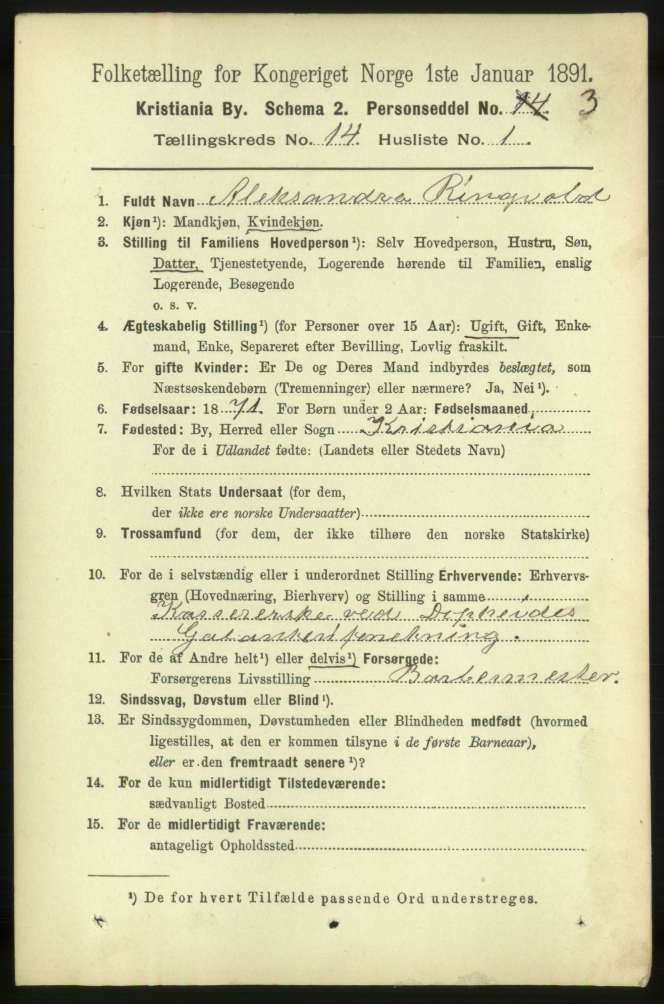 RA, 1891 census for 0301 Kristiania, 1891, p. 6690