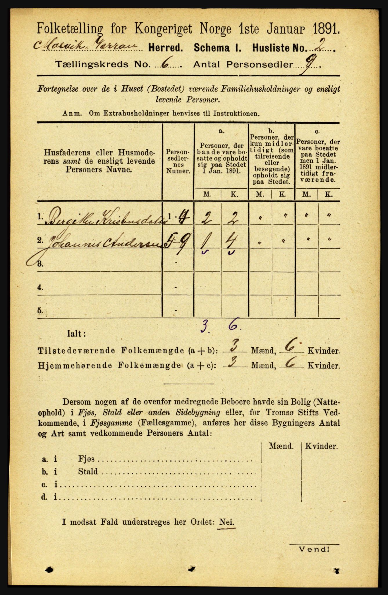 RA, 1891 census for 1723 Mosvik og Verran, 1891, p. 2389