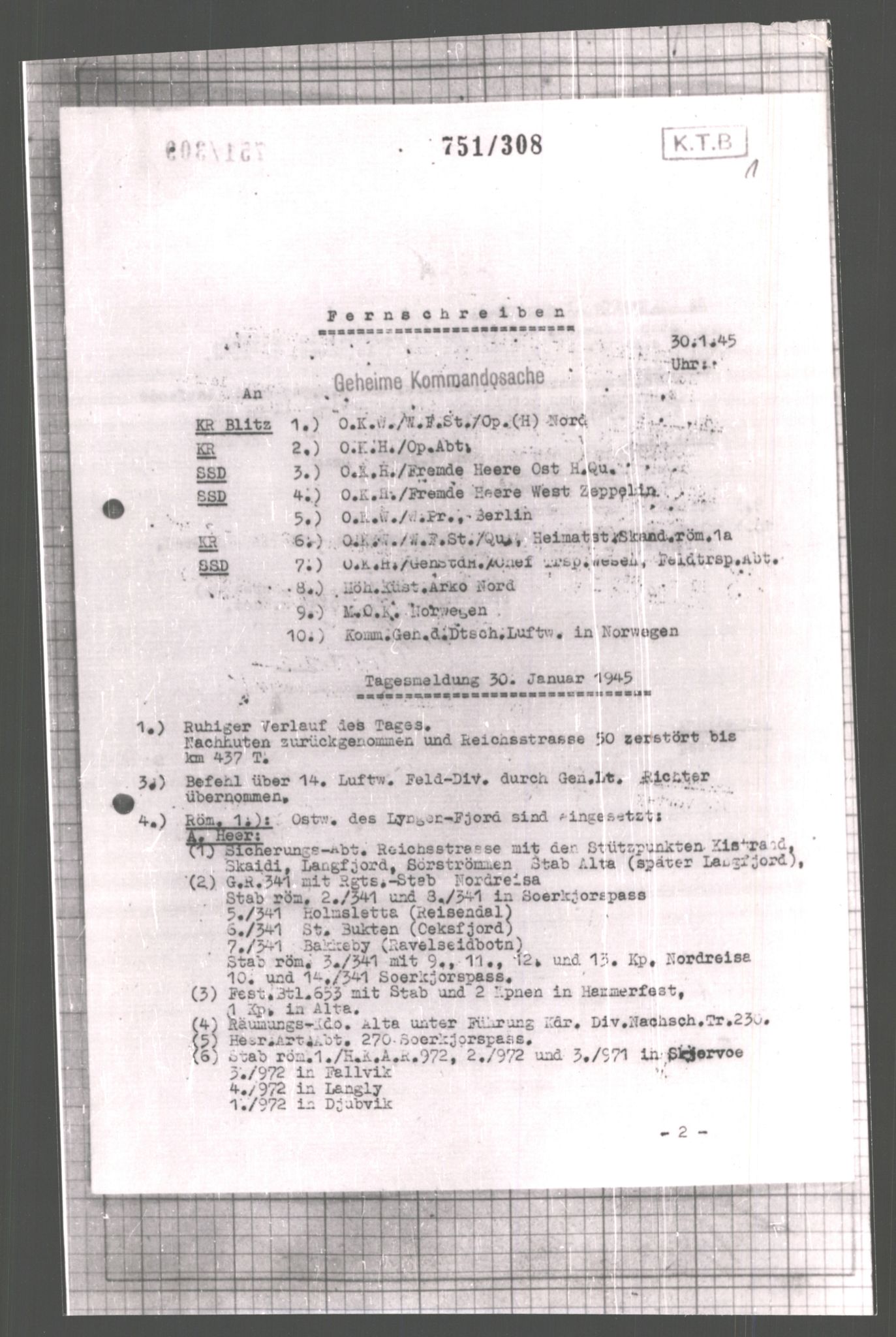 Forsvarets Overkommando. 2 kontor. Arkiv 11.4. Spredte tyske arkivsaker, AV/RA-RAFA-7031/D/Dar/Dara/L0006: Krigsdagbøker for 20. Gebirgs-Armee-Oberkommando (AOK 20), 1945, p. 861